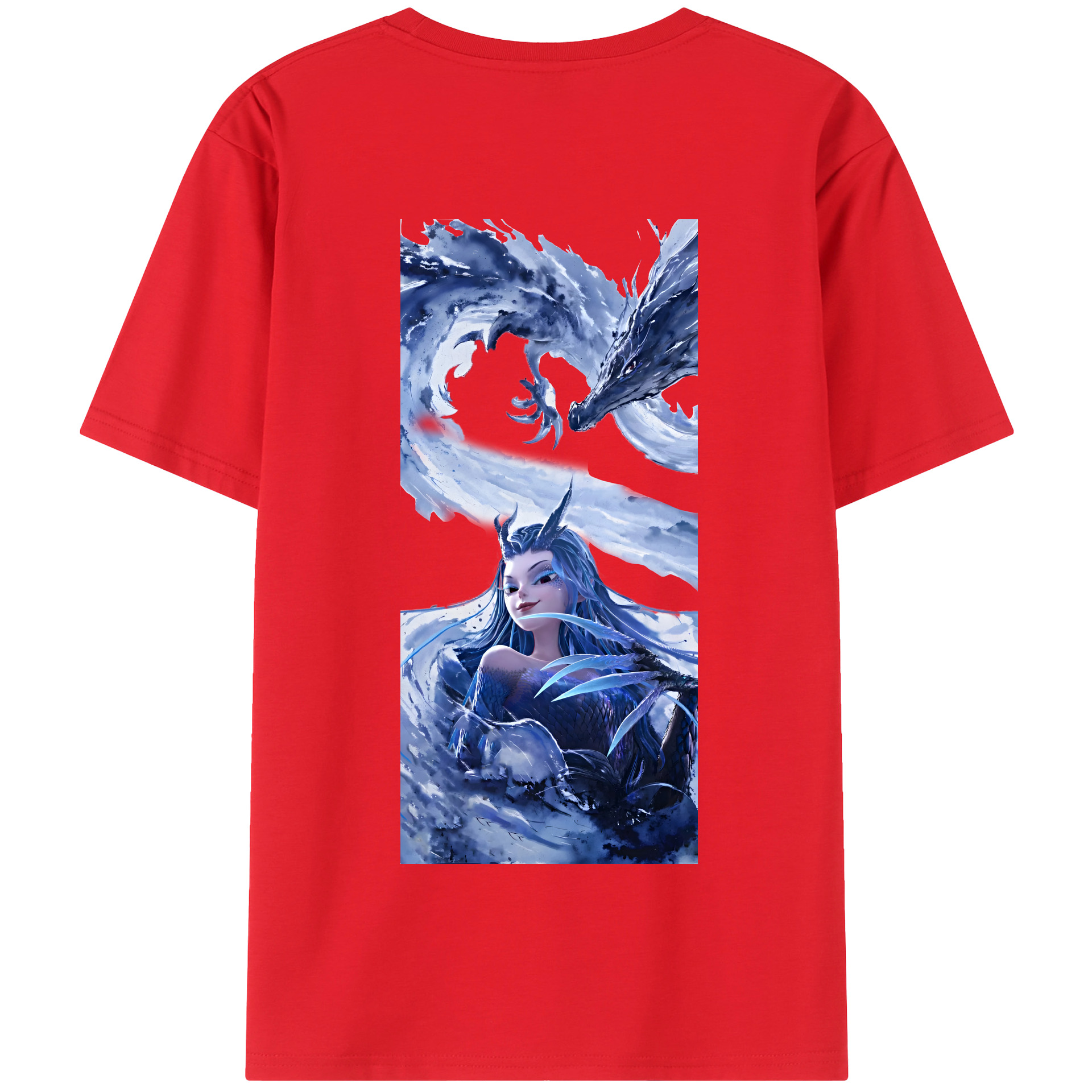 （画像用） Ne Zha 2 ナタ 魔童の大暴れ 綿100％半袖Tシャツ（背面プリント）