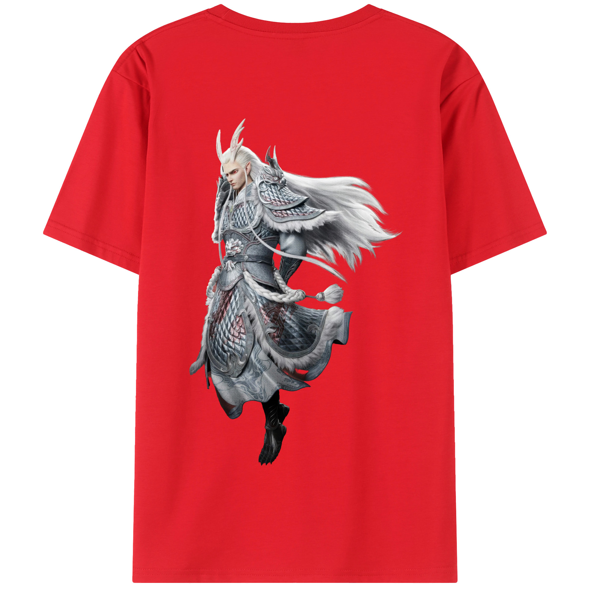 （画像用） Ne Zha 2 ナタ 魔童の大暴れ 綿100％半袖Tシャツ（背面プリント）