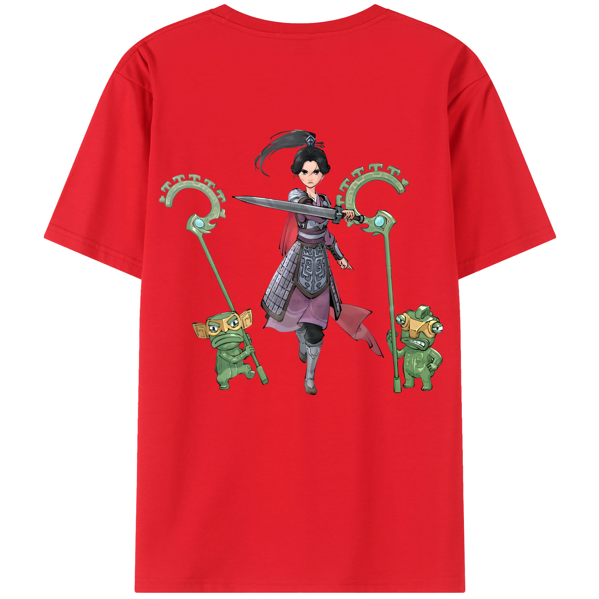 （画像用） Ne Zha 2 ナタ 魔童の大暴れ 綿100％半袖Tシャツ（背面プリント）