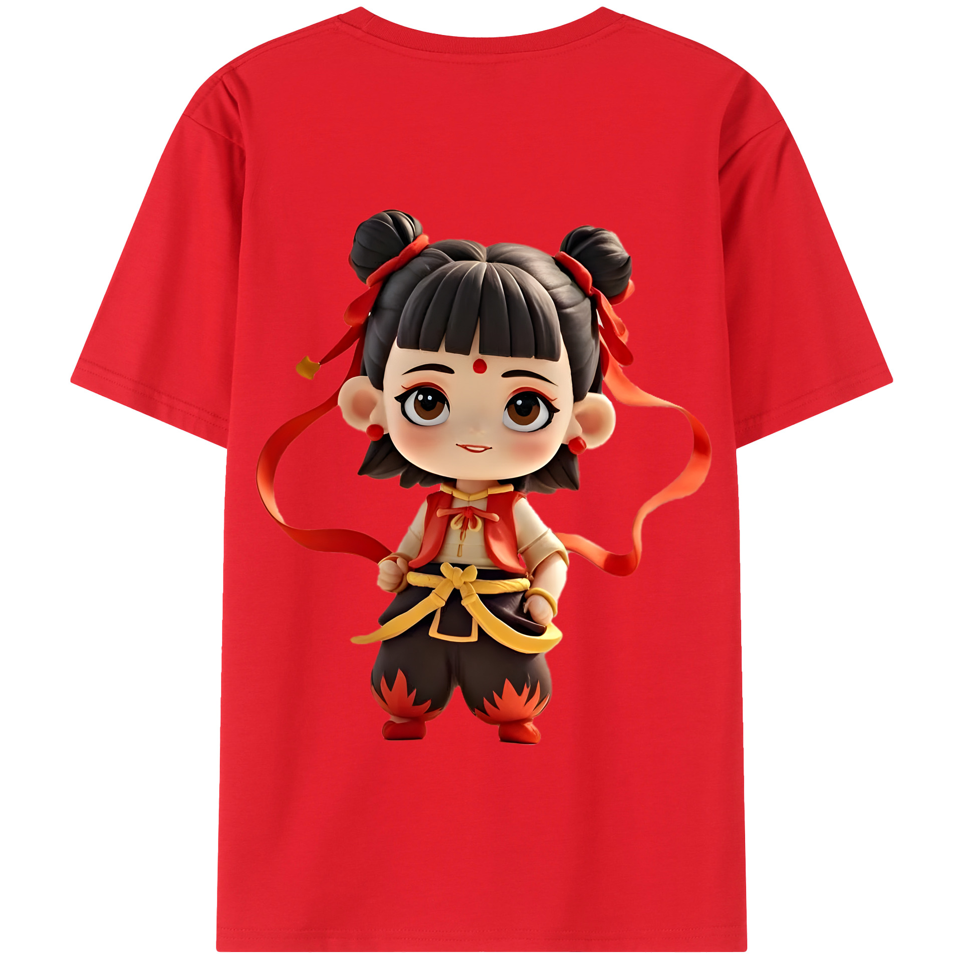 Ne Zha 2 ナタ 魔童の大暴れ 綿100％半袖Tシャツ（背面プリント）