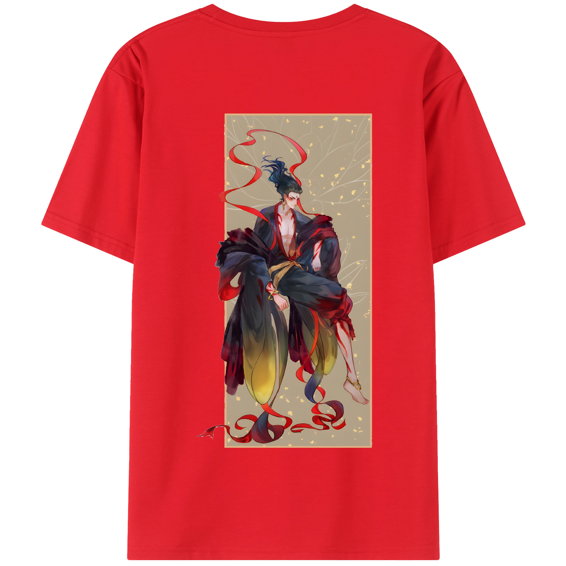 （画像用） Ne Zha 2 ナタ 魔童の大暴れ 綿100％半袖Tシャツ（背面プリント）