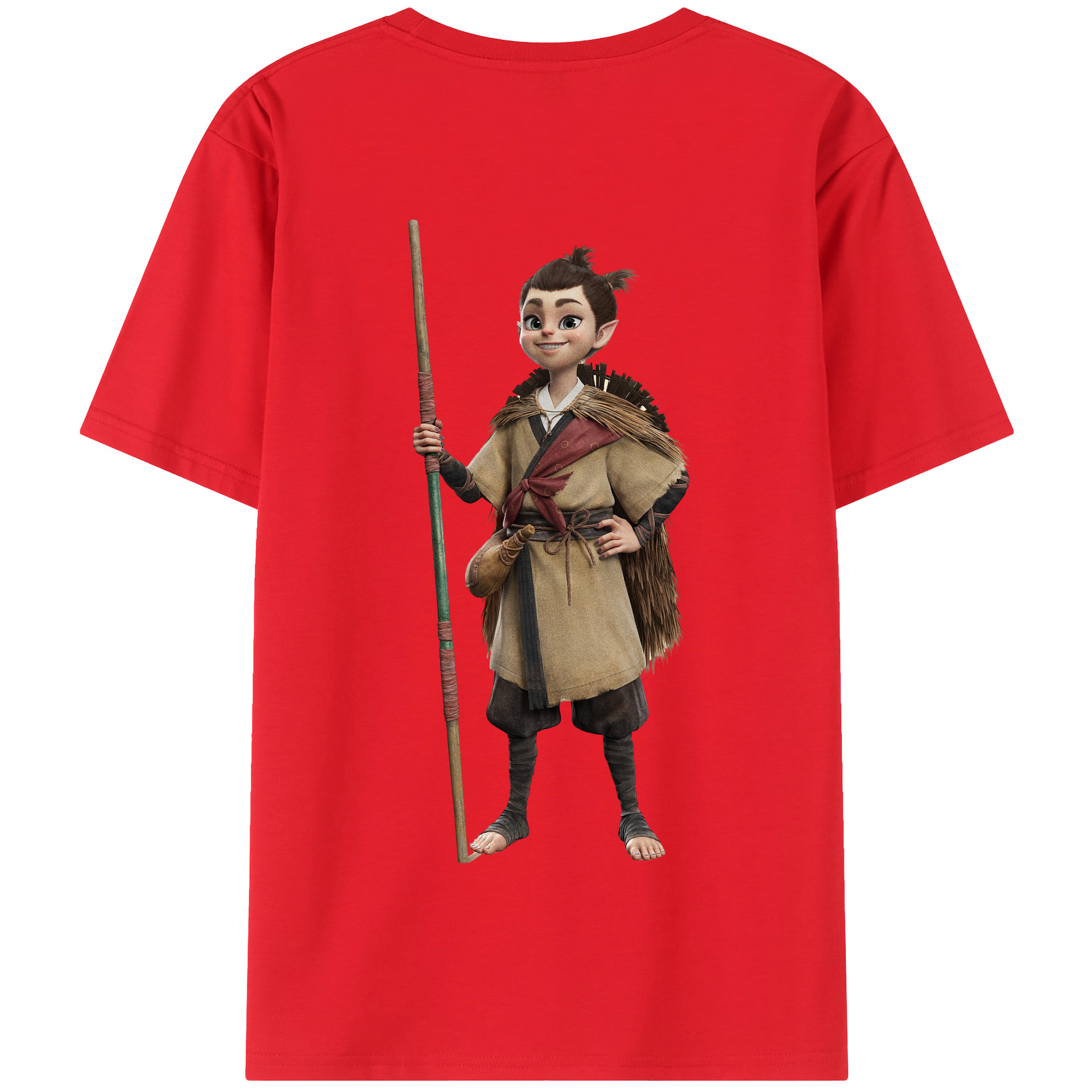 （画像用） Ne Zha 2 ナタ 魔童の大暴れ 綿100％半袖Tシャツ（背面プリント）