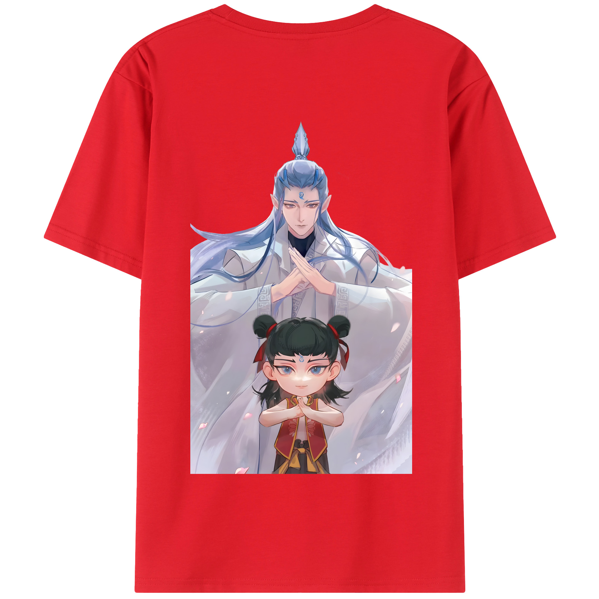 （画像用） Ne Zha 2 ナタ 魔童の大暴れ 綿100％半袖Tシャツ（背面プリント）