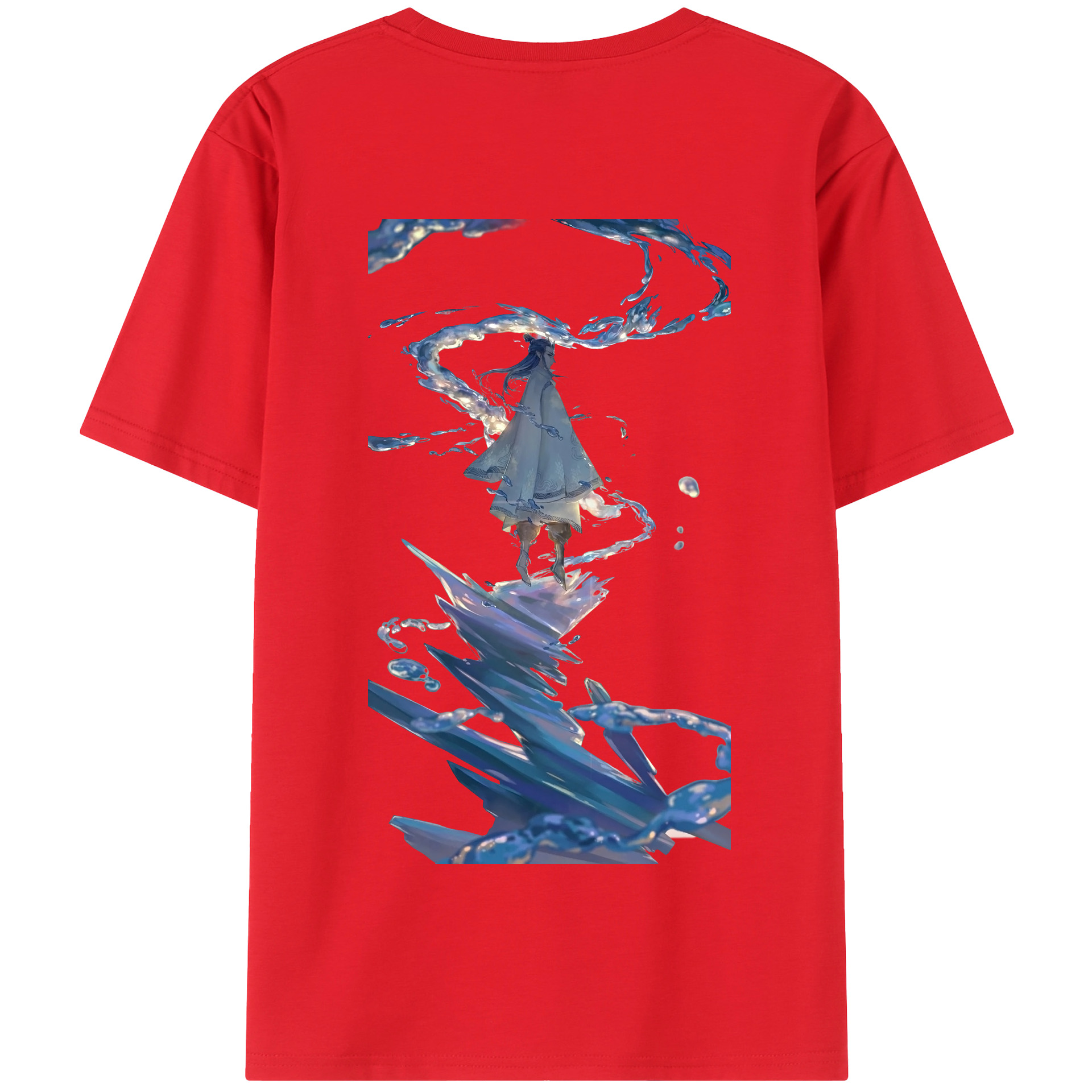 （画像用） Ne Zha 2 ナタ 魔童の大暴れ 綿100％半袖Tシャツ（背面プリント）