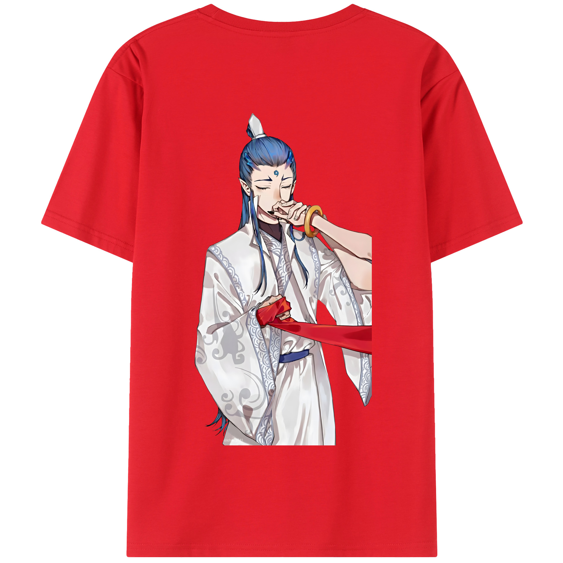 （画像用） Ne Zha 2 ナタ 魔童の大暴れ 綿100％半袖Tシャツ（背面プリント）