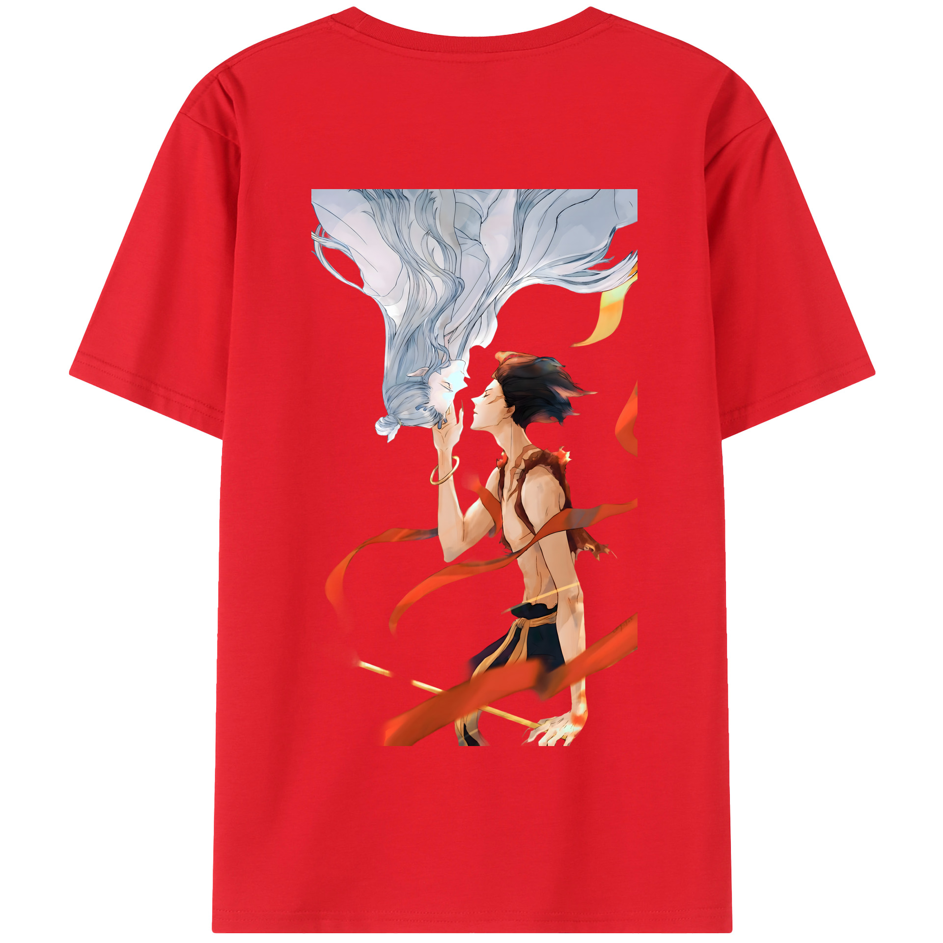 （画像用） Ne Zha 2 ナタ 魔童の大暴れ 綿100％半袖Tシャツ（背面プリント）