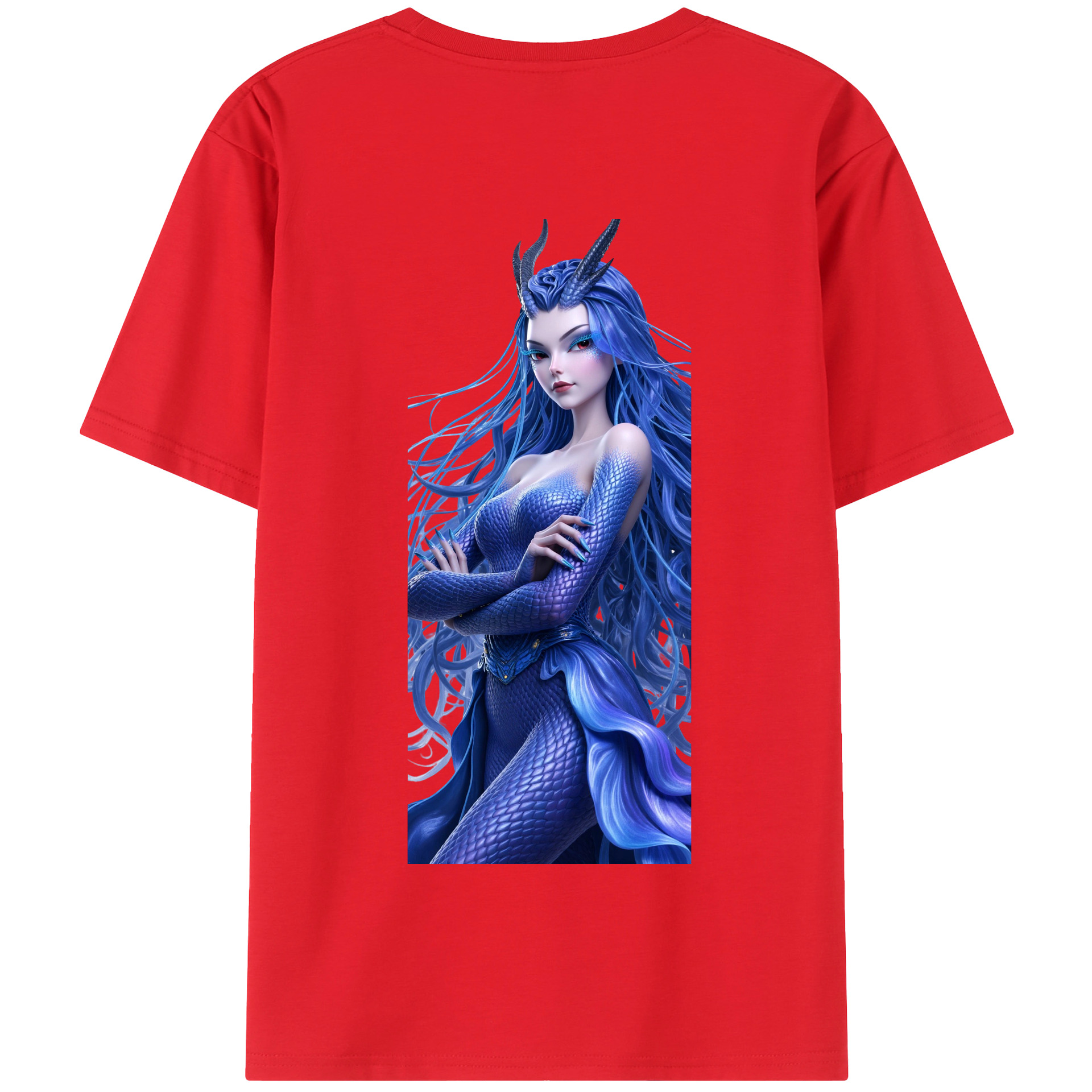 （画像用） Ne Zha 2 ナタ 魔童の大暴れ 綿100％半袖Tシャツ（背面プリント）