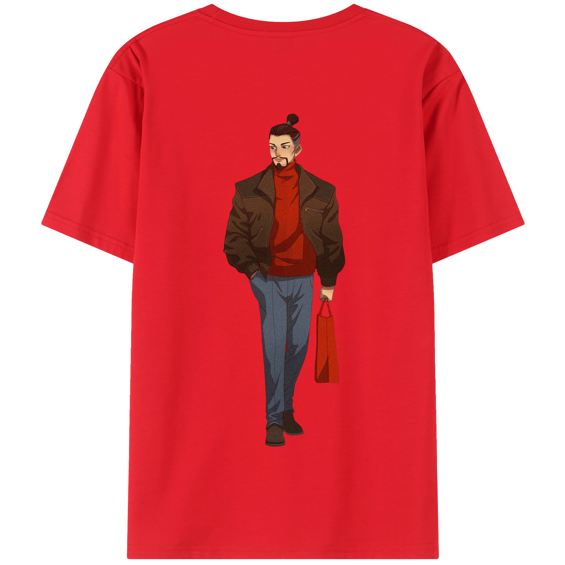 （画像用） Ne Zha 2 ナタ 魔童の大暴れ 綿100％半袖Tシャツ（背面プリント）