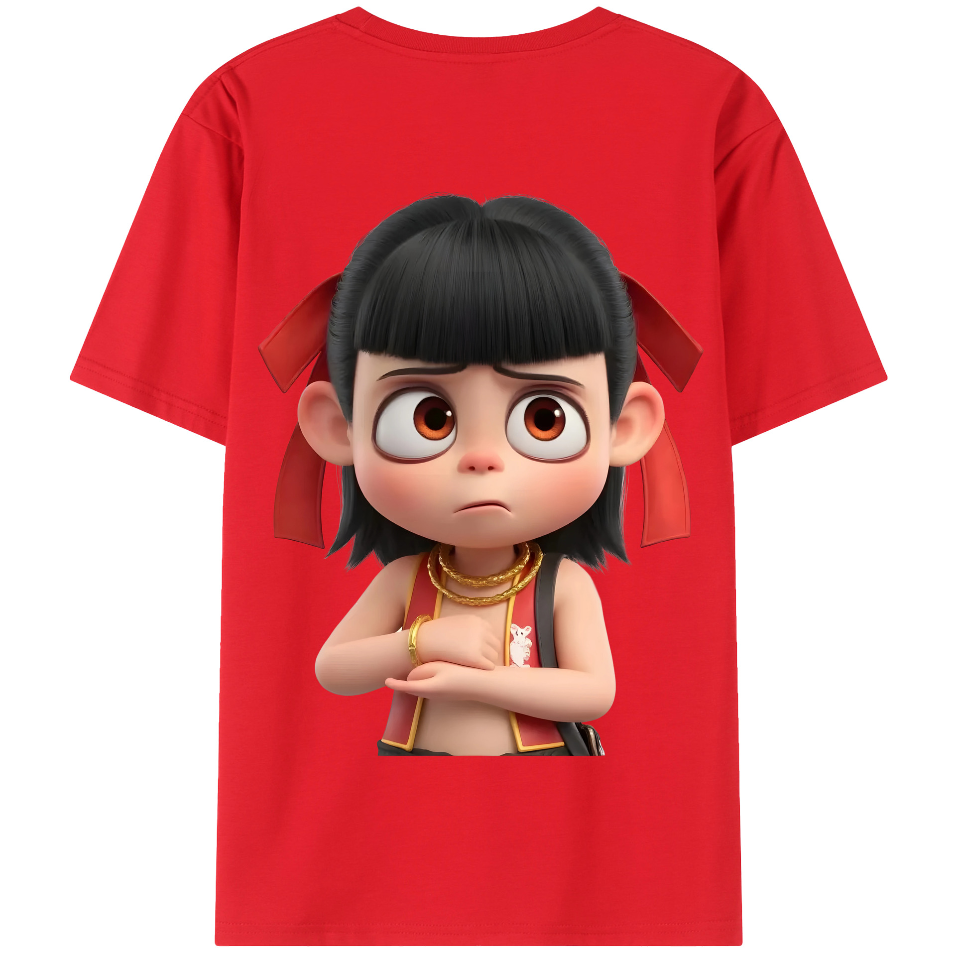 Ne Zha 2 ナタ 魔童の大暴れ 綿100％半袖Tシャツ（背面プリント）
