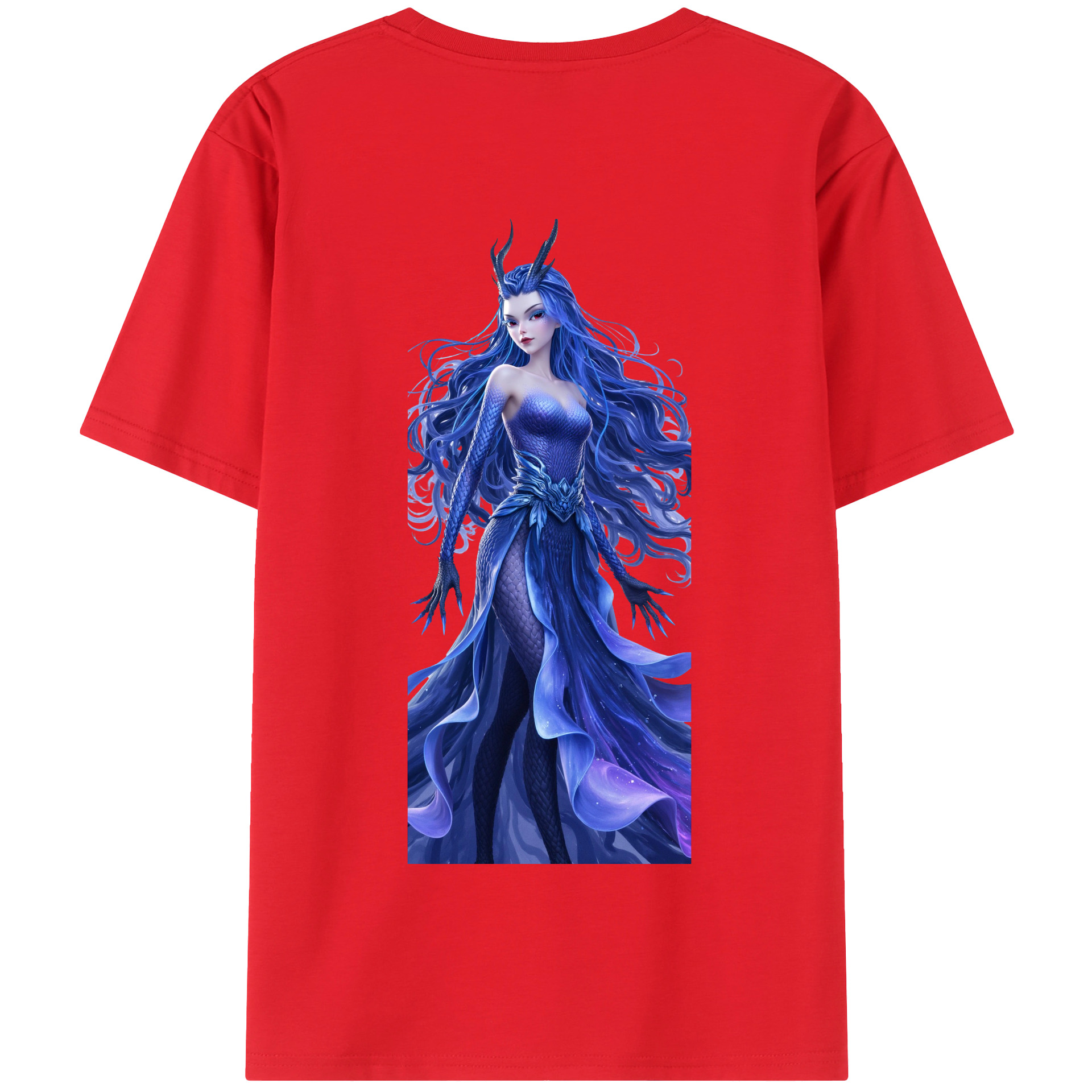 （画像用） Ne Zha 2 ナタ 魔童の大暴れ 綿100％半袖Tシャツ（背面プリント）