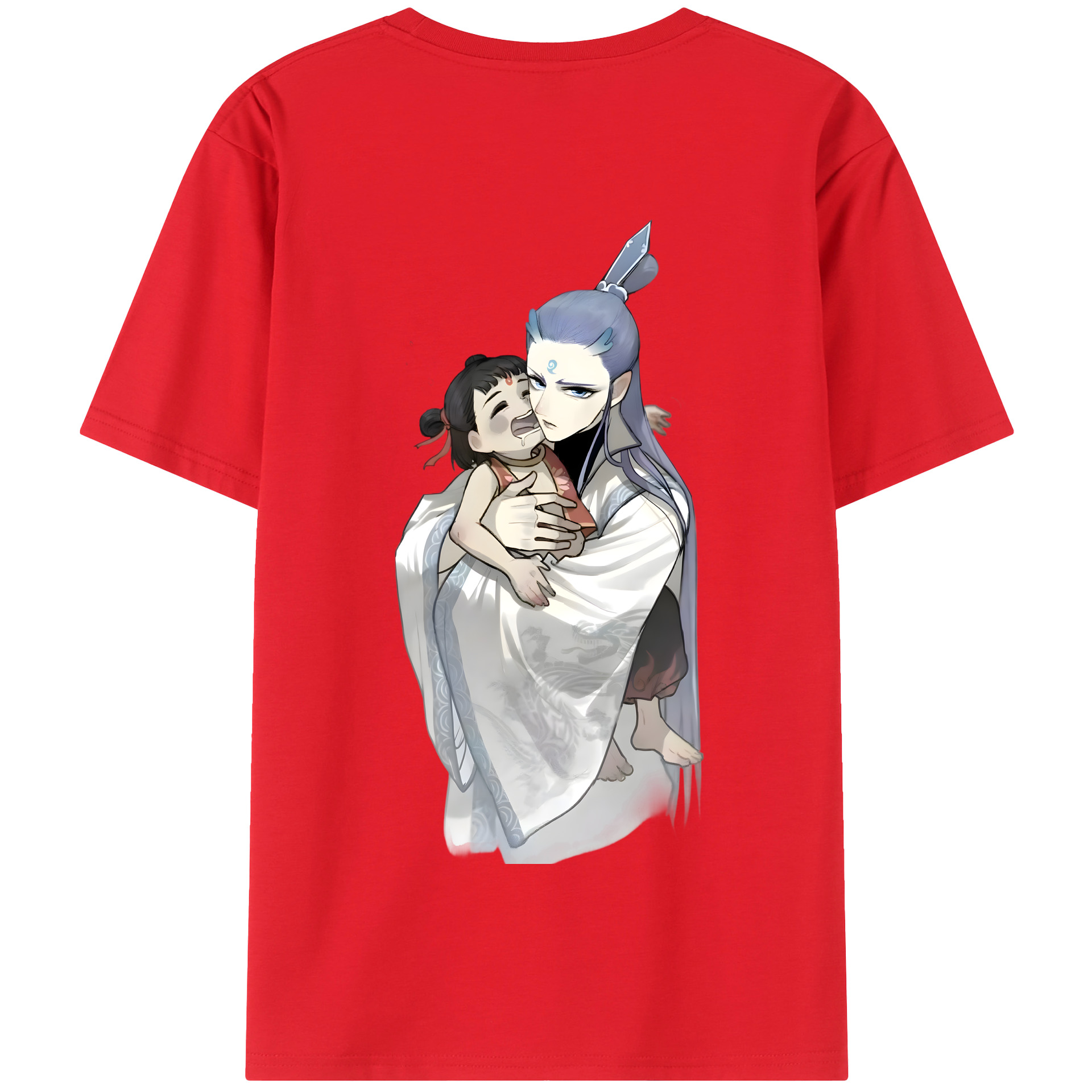 （画像用） Ne Zha 2 ナタ 魔童の大暴れ 綿100％半袖Tシャツ（背面プリント）