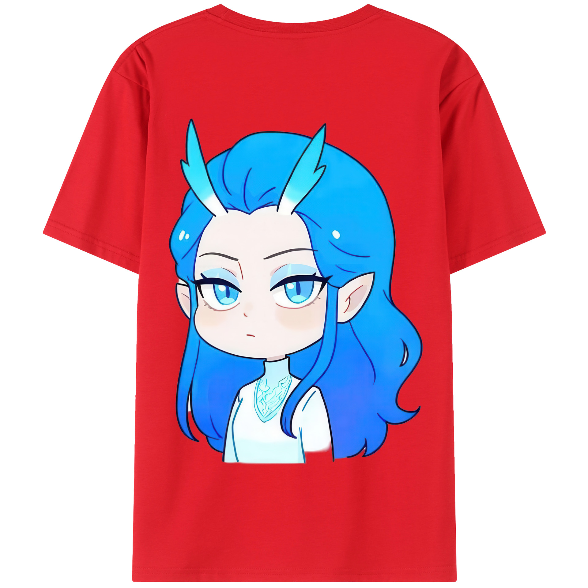 （画像用） Ne Zha 2 ナタ 魔童の大暴れ 綿100％半袖Tシャツ（背面プリント）