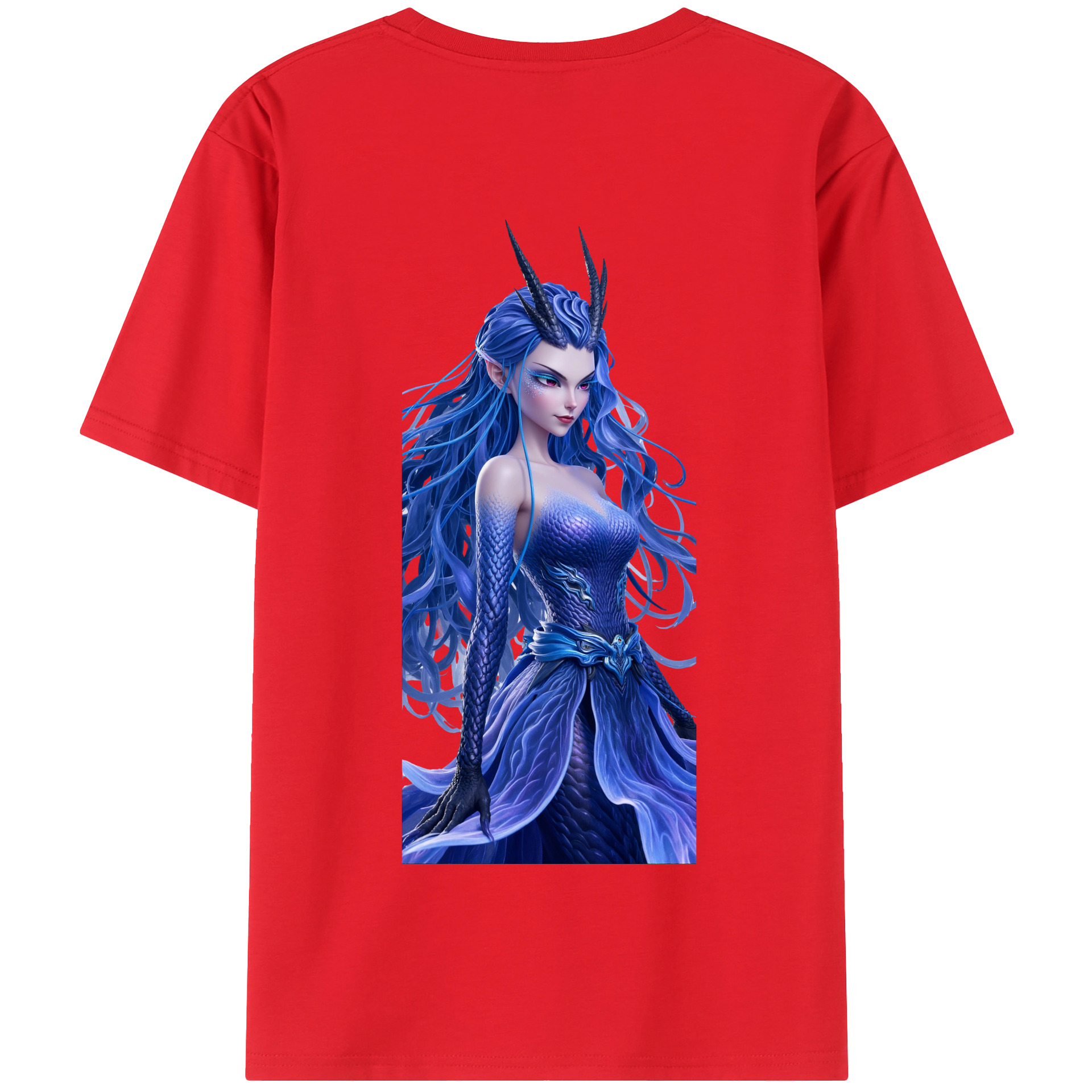 （画像用） Ne Zha 2 ナタ 魔童の大暴れ 綿100％半袖Tシャツ（背面プリント）