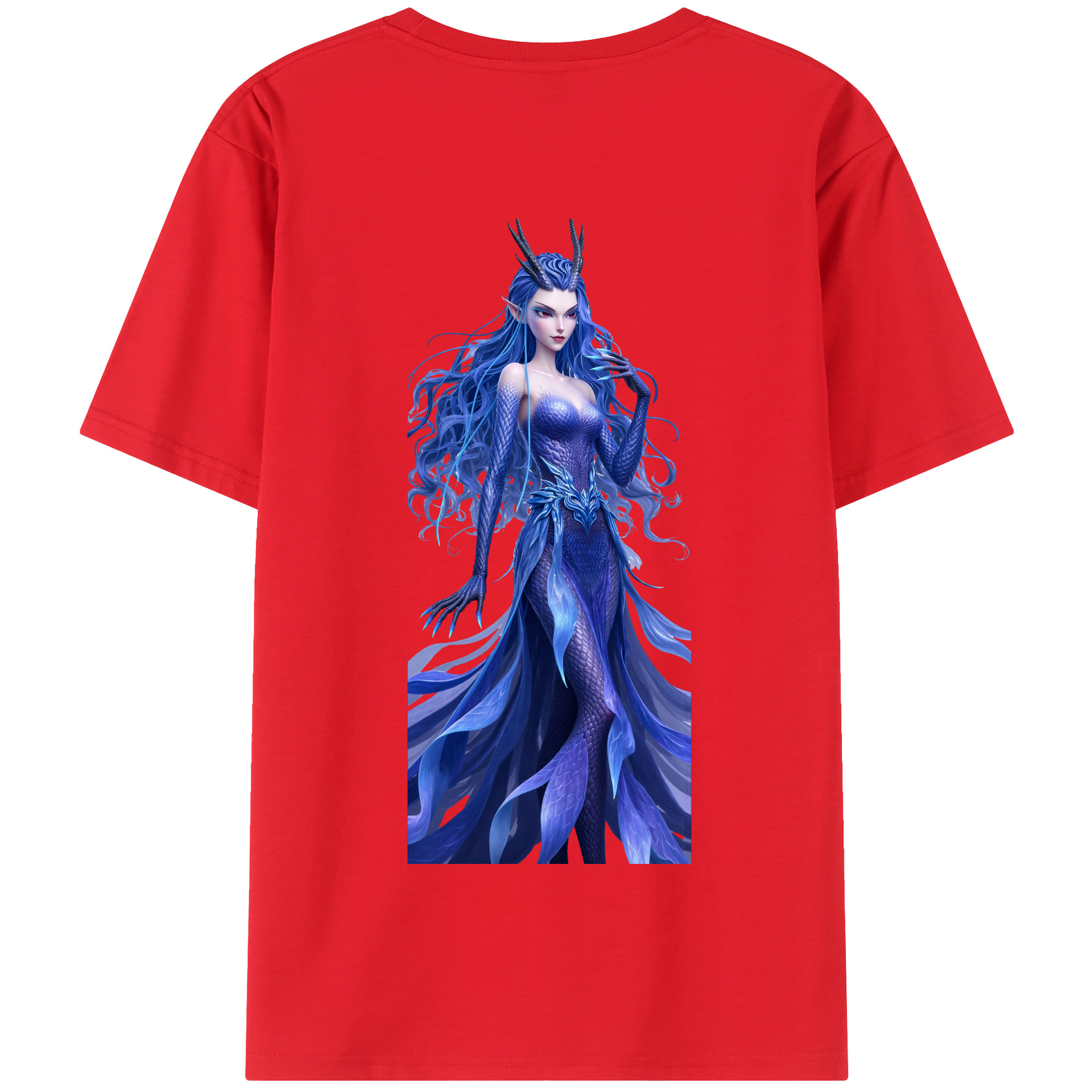 （画像用） Ne Zha 2 ナタ 魔童の大暴れ 綿100％半袖Tシャツ（背面プリント）