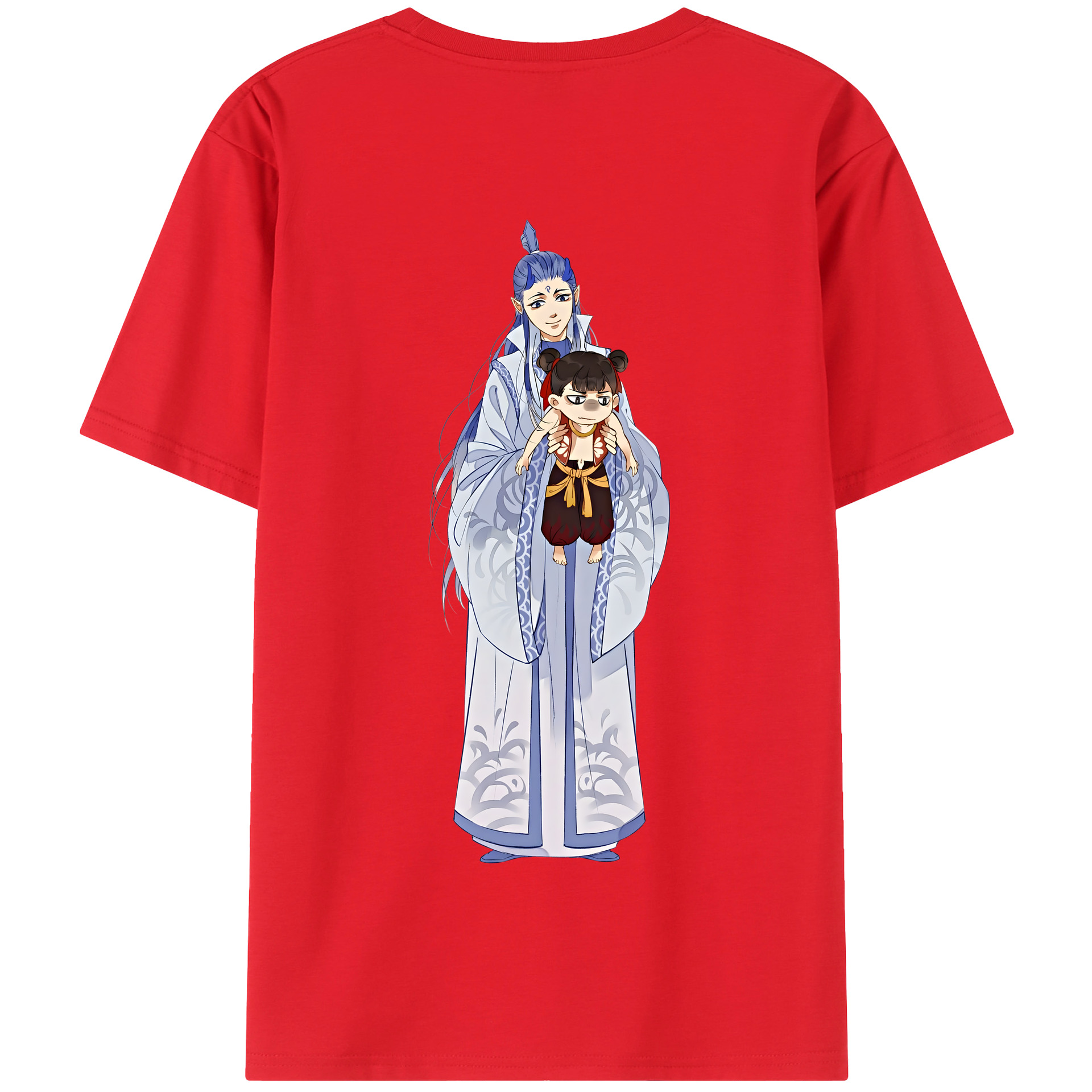 （画像用） Ne Zha 2 ナタ 魔童の大暴れ 綿100％半袖Tシャツ（背面プリント）