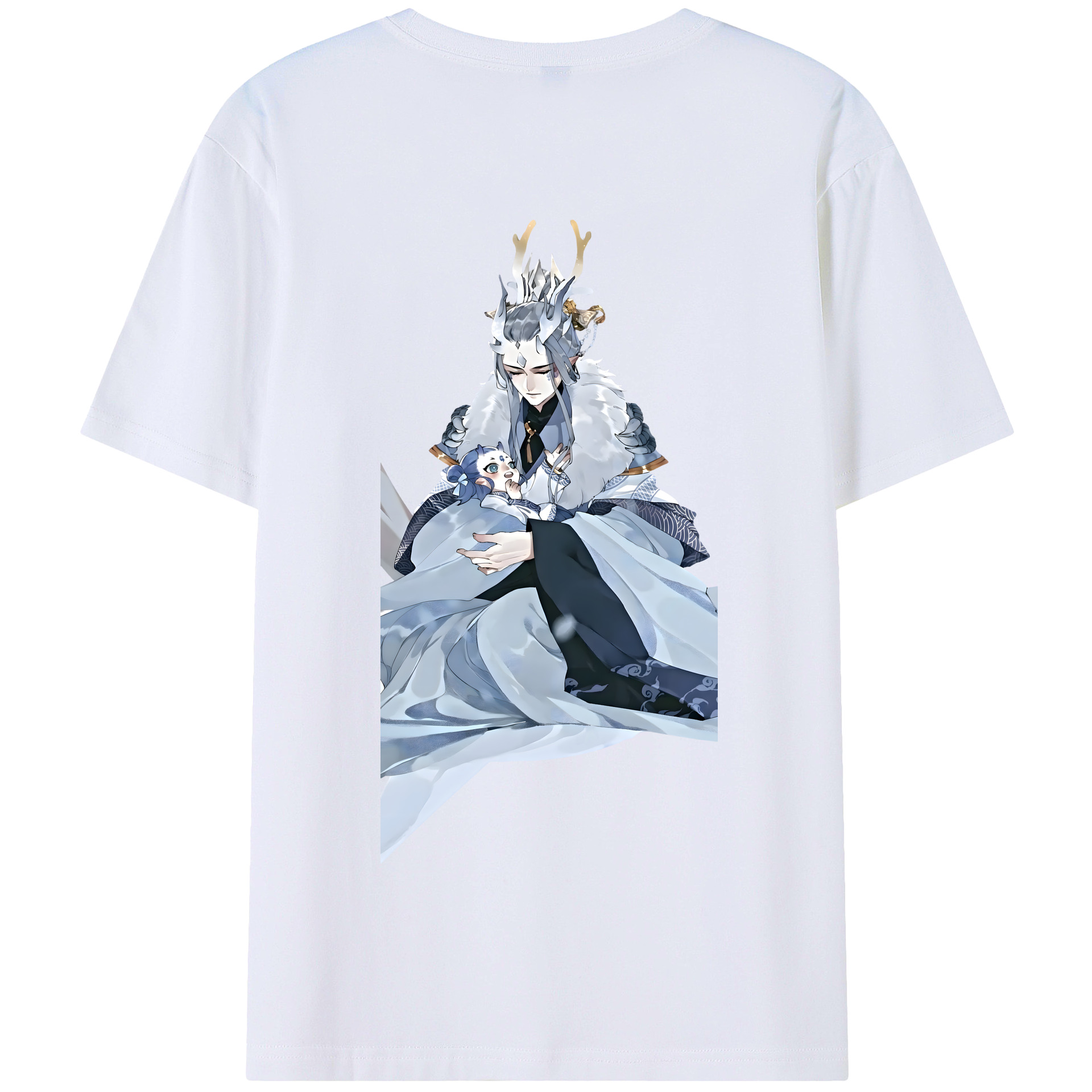 （画像用） Ne Zha 2 ナタ 魔童の大暴れ 綿100％半袖Tシャツ（背面プリント）