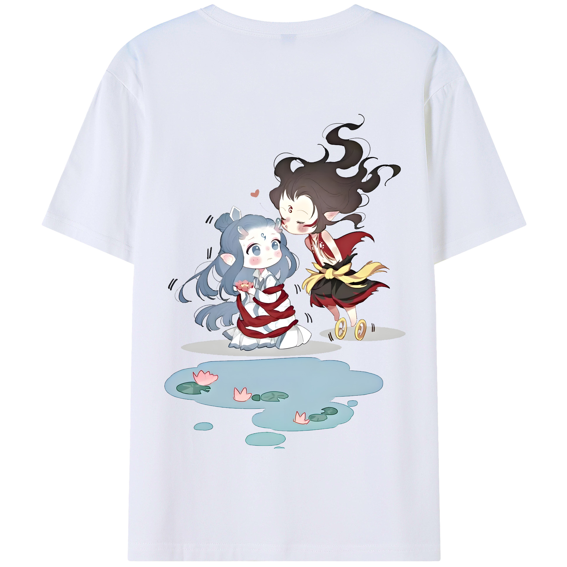 （画像用） Ne Zha 2 ナタ 魔童の大暴れ 綿100％半袖Tシャツ（背面プリント）