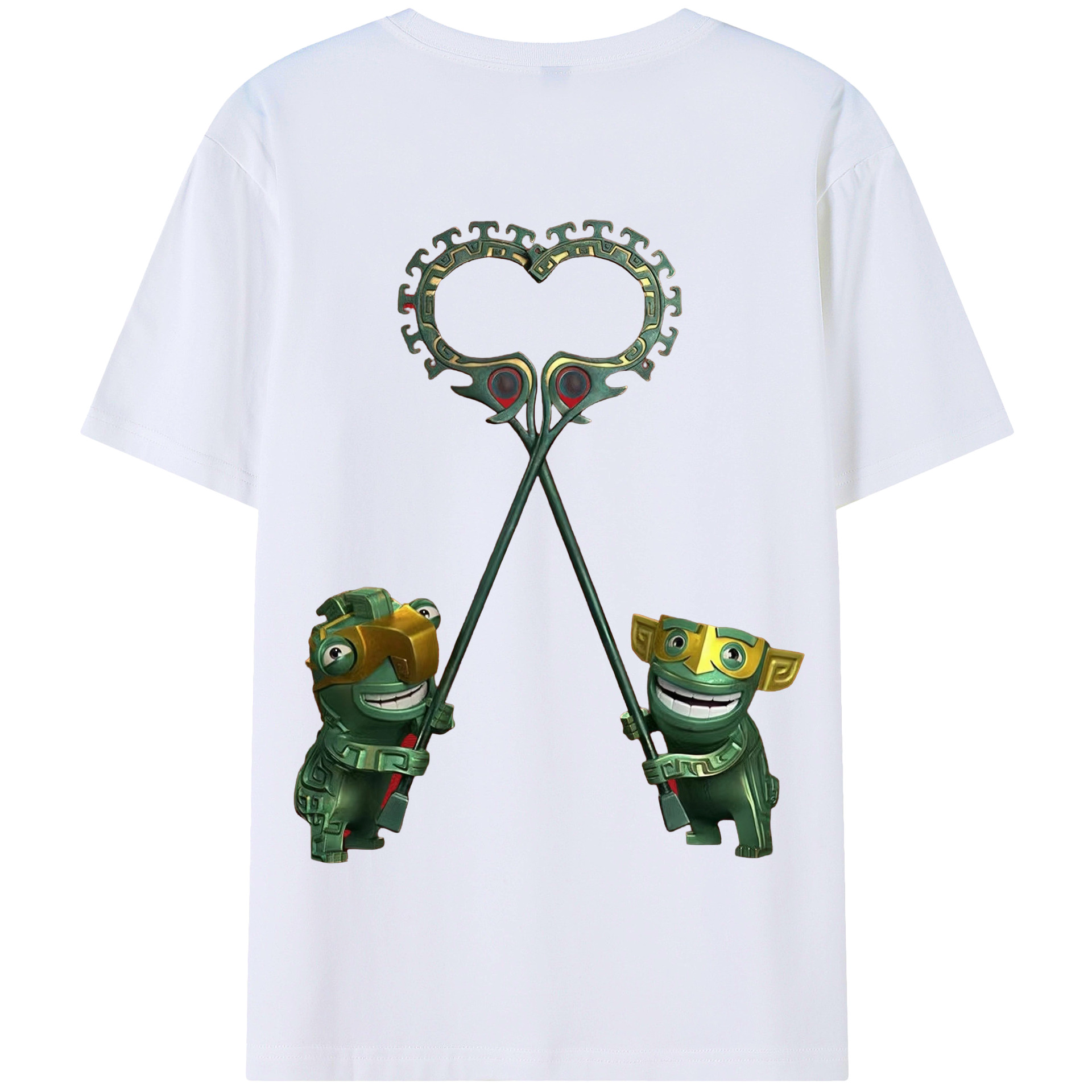 （画像用） Ne Zha 2 ナタ 魔童の大暴れ 綿100％半袖Tシャツ（背面プリント）