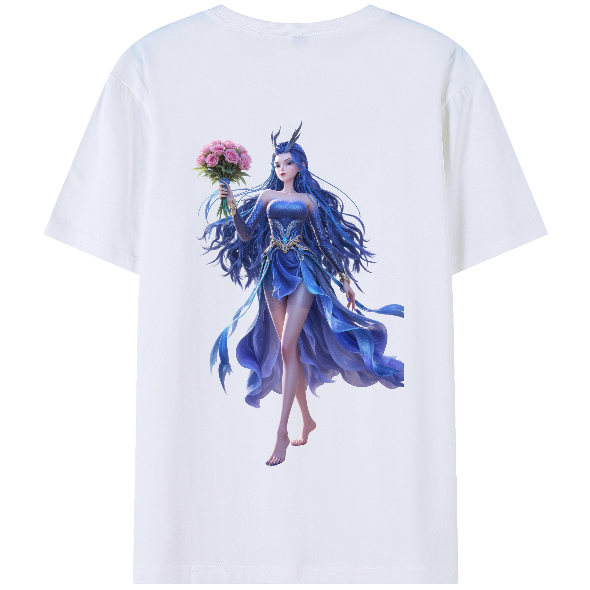 （画像用） Ne Zha 2 ナタ 魔童の大暴れ 綿100％半袖Tシャツ（背面プリント）