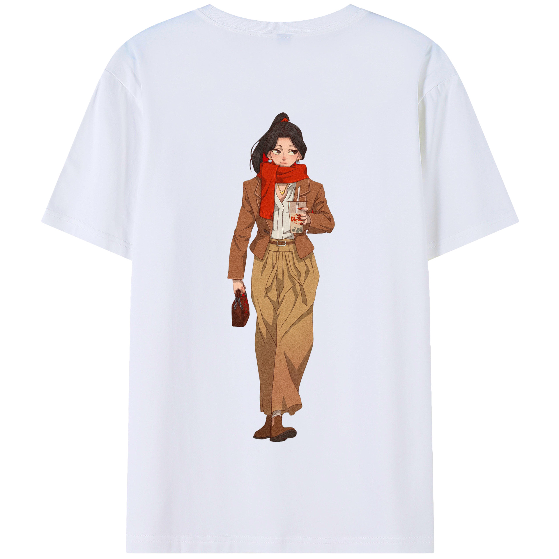 （画像用） Ne Zha 2 ナタ 魔童の大暴れ 綿100％半袖Tシャツ（背面プリント）