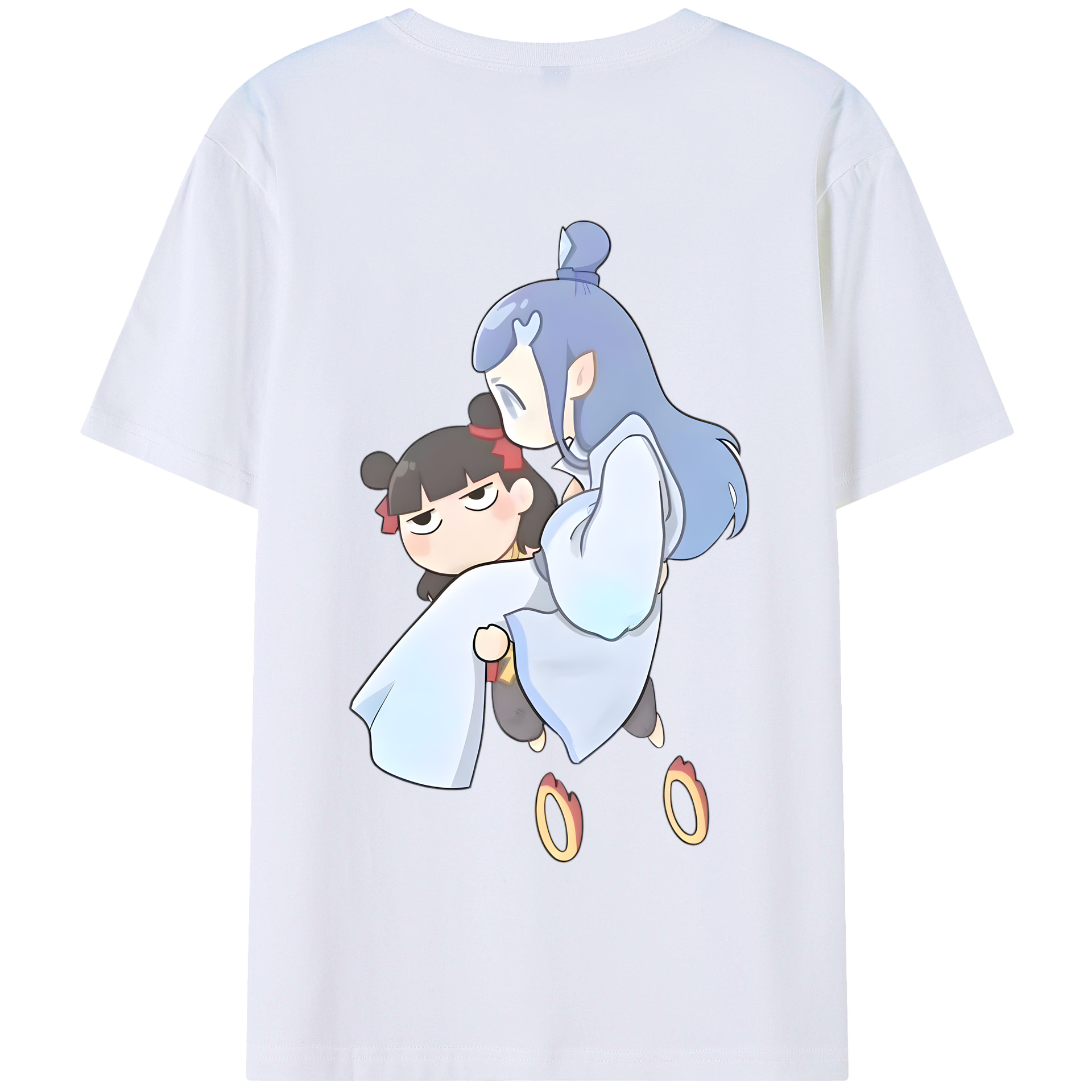 （画像用） Ne Zha 2 ナタ 魔童の大暴れ 綿100％半袖Tシャツ（背面プリント）