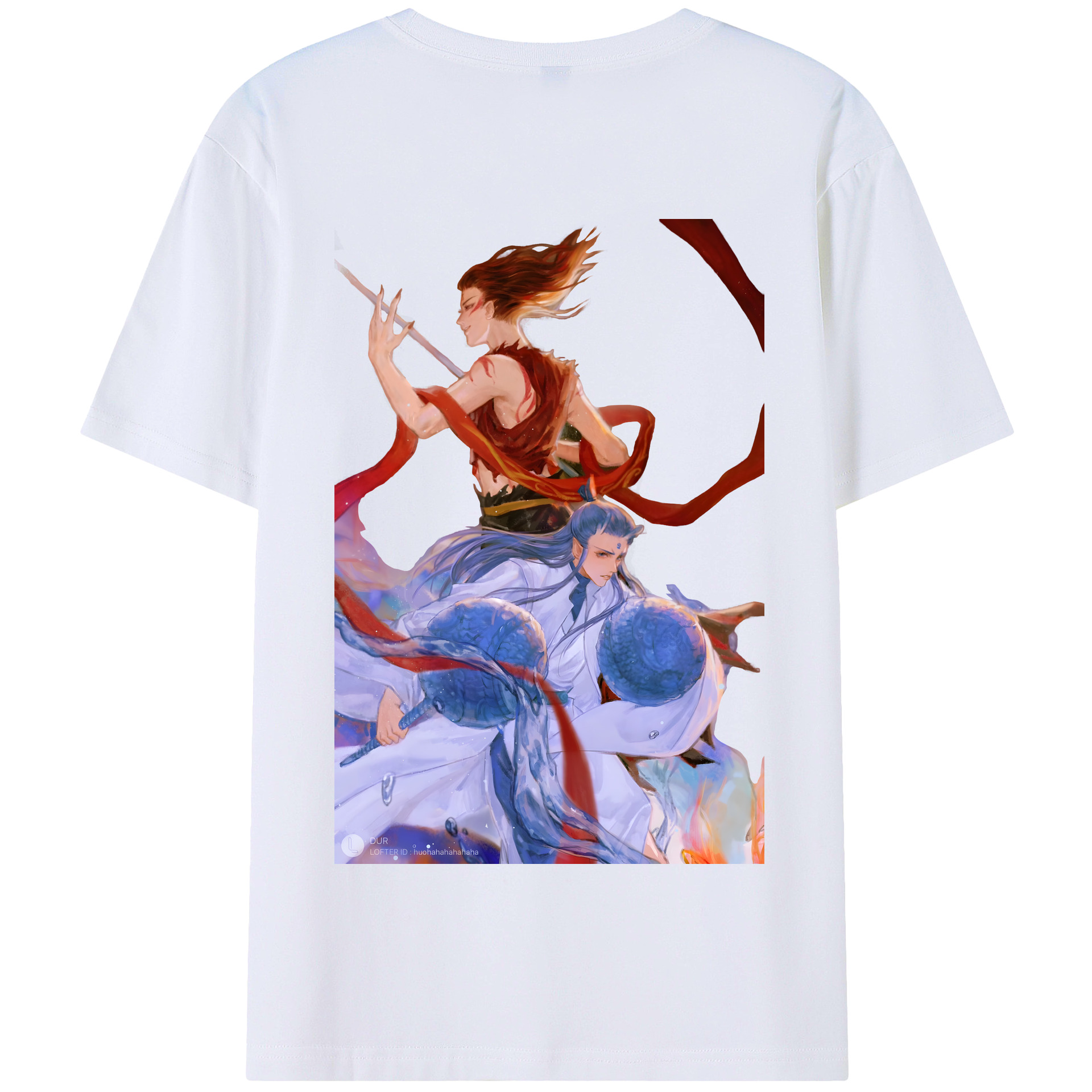 （画像用） Ne Zha 2 ナタ 魔童の大暴れ 綿100％半袖Tシャツ（背面プリント）