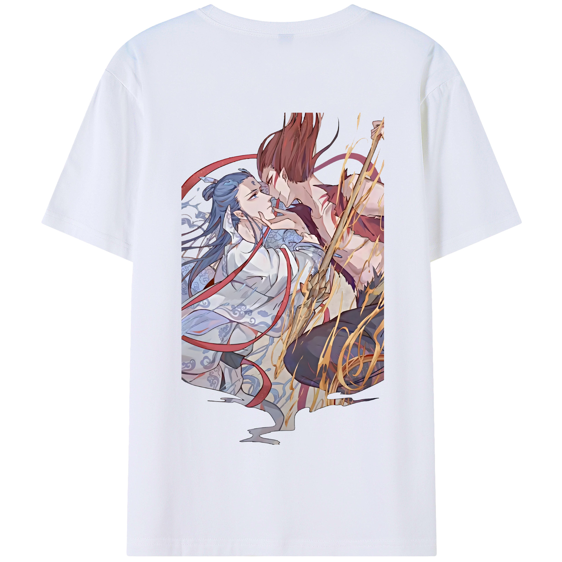 （画像用） Ne Zha 2 ナタ 魔童の大暴れ 綿100％半袖Tシャツ（背面プリント）