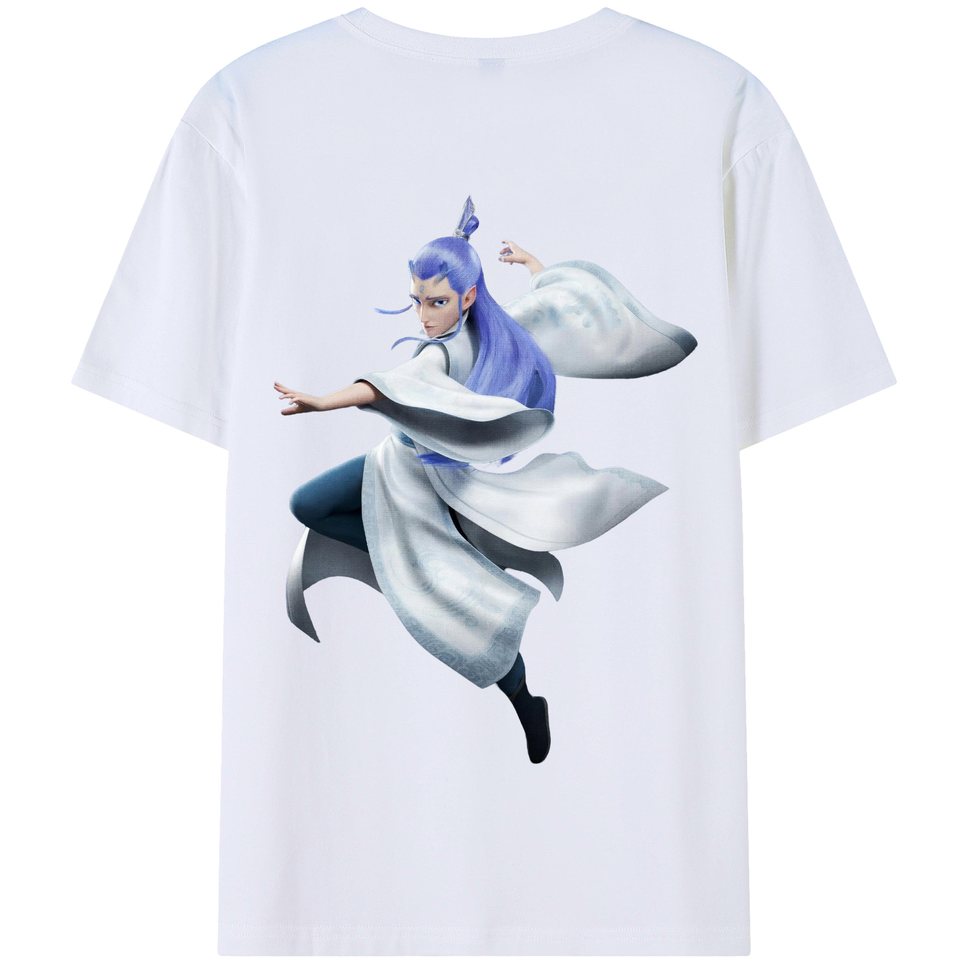 （画像用） Ne Zha 2 ナタ 魔童の大暴れ 綿100％半袖Tシャツ（背面プリント）