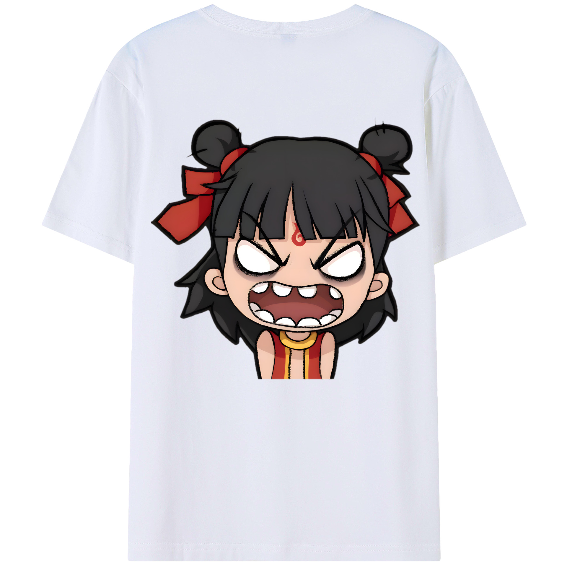 （画像用） Ne Zha 2 ナタ 魔童の大暴れ 綿100％半袖Tシャツ（背面プリント）