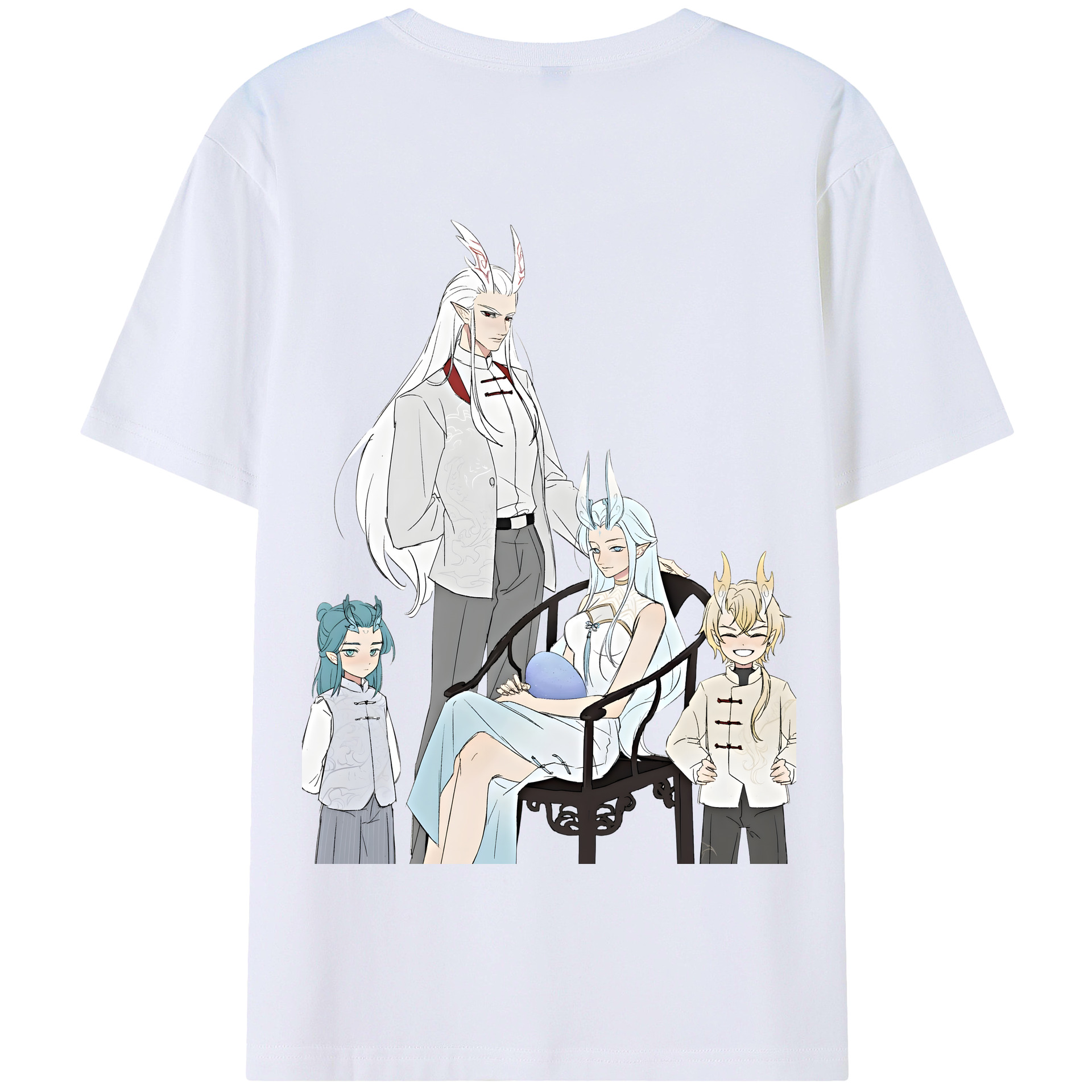 （画像用） Ne Zha 2 ナタ 魔童の大暴れ 綿100％半袖Tシャツ（背面プリント）