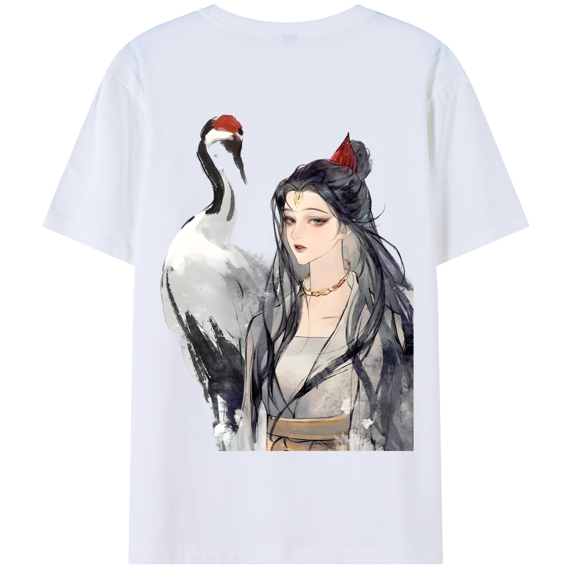 （画像用） Ne Zha 2 ナタ 魔童の大暴れ 綿100％半袖Tシャツ（背面プリント）
