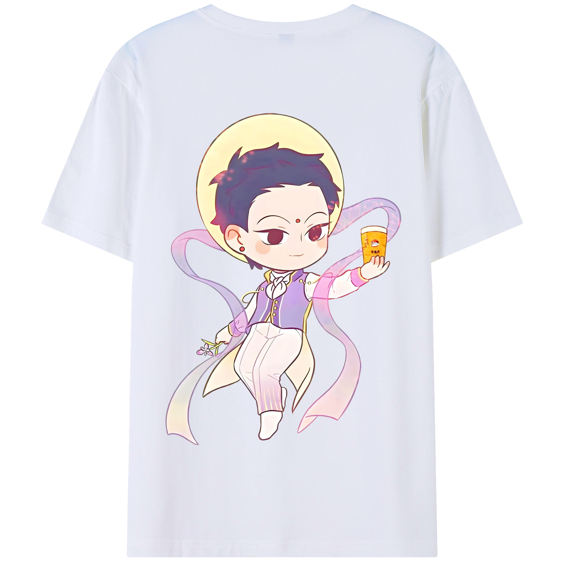 （画像用） Ne Zha 2 ナタ 魔童の大暴れ 綿100％半袖Tシャツ（背面プリント）