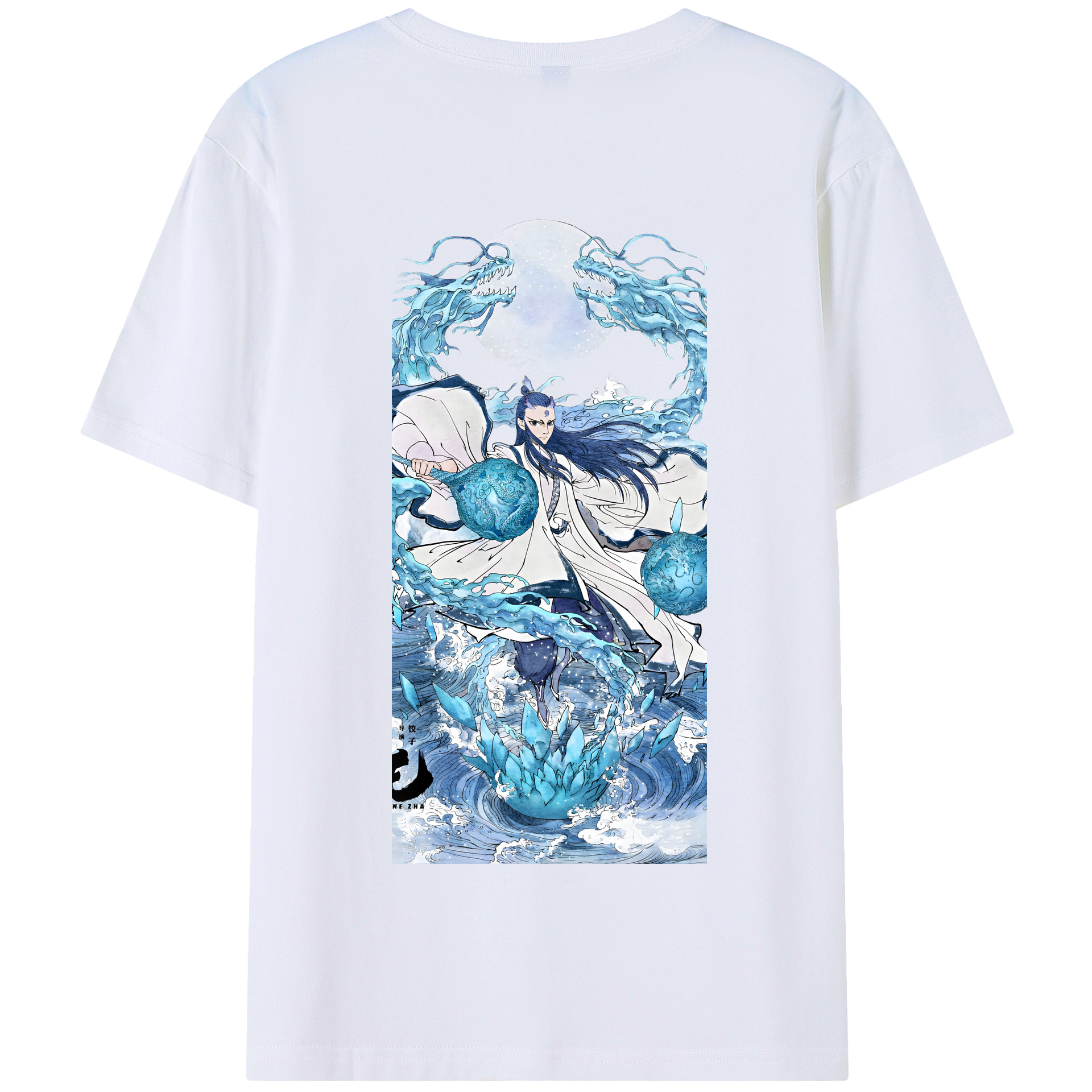 （画像用） Ne Zha 2 ナタ 魔童の大暴れ 綿100％半袖Tシャツ（背面プリント）