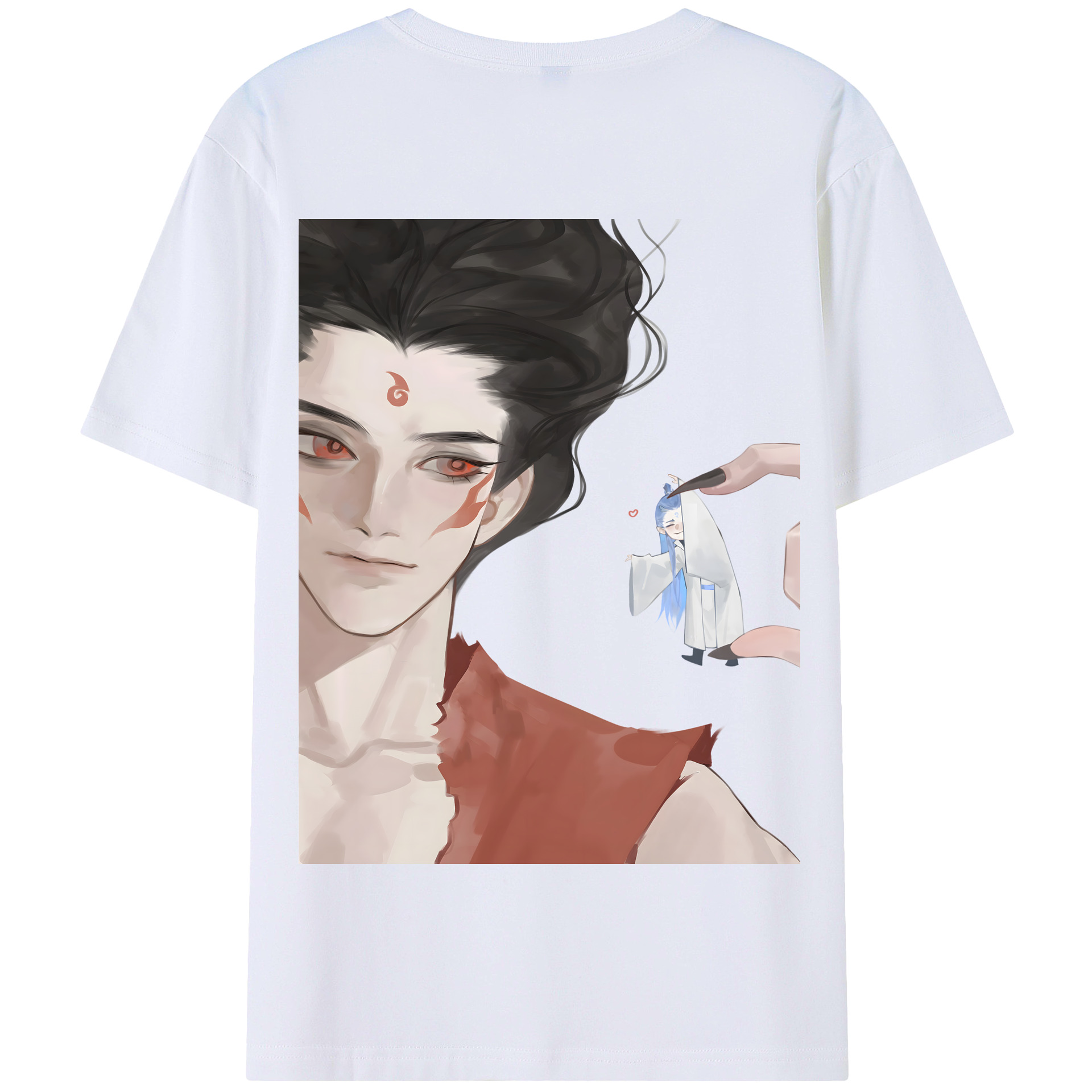 （画像用） Ne Zha 2 ナタ 魔童の大暴れ 綿100％半袖Tシャツ（背面プリント）