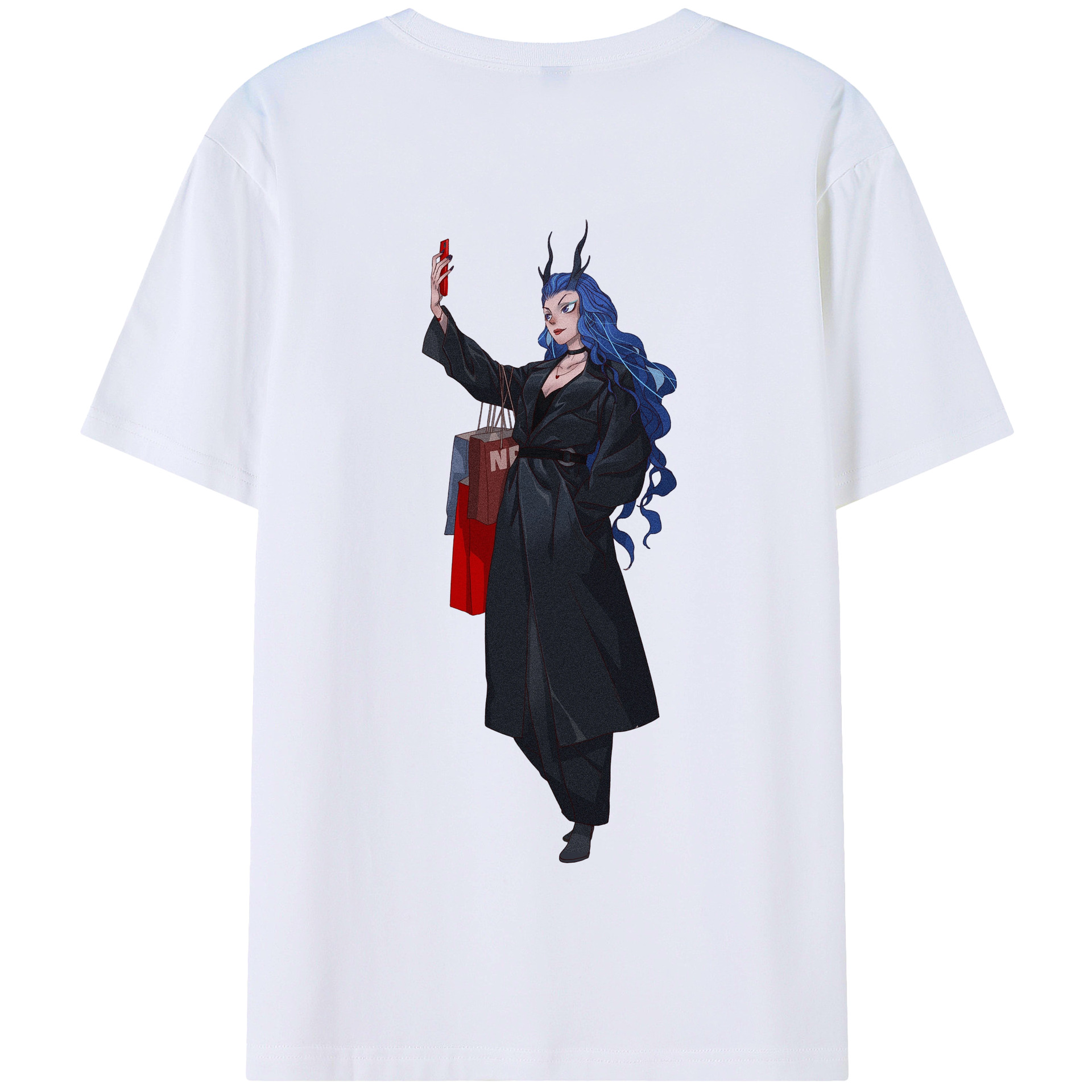 （画像用） Ne Zha 2 ナタ 魔童の大暴れ 綿100％半袖Tシャツ（背面プリント）