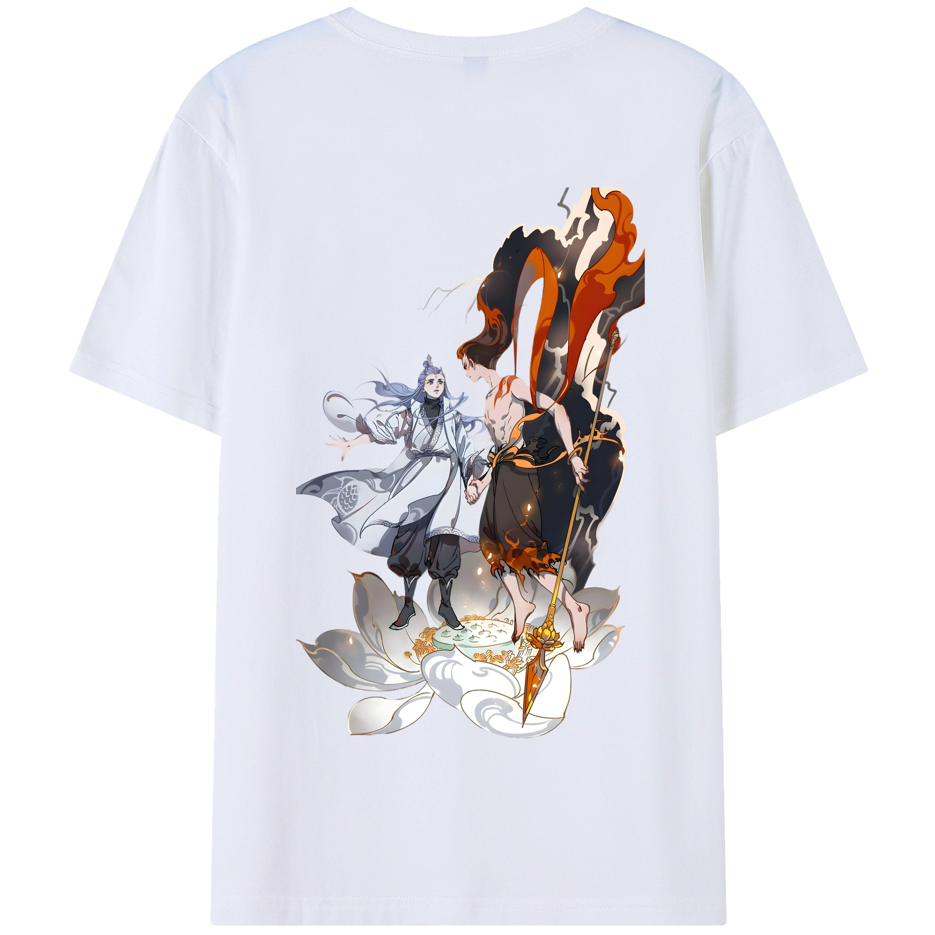 （画像用） Ne Zha 2 ナタ 魔童の大暴れ 綿100％半袖Tシャツ（背面プリント）