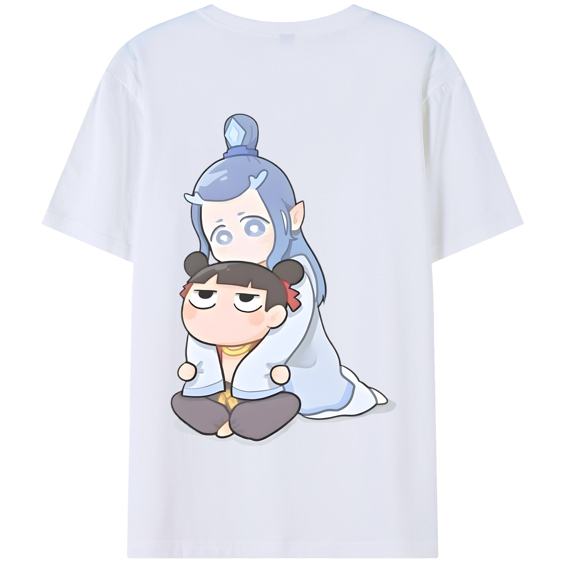 （画像用） Ne Zha 2 ナタ 魔童の大暴れ 綿100％半袖Tシャツ（背面プリント）