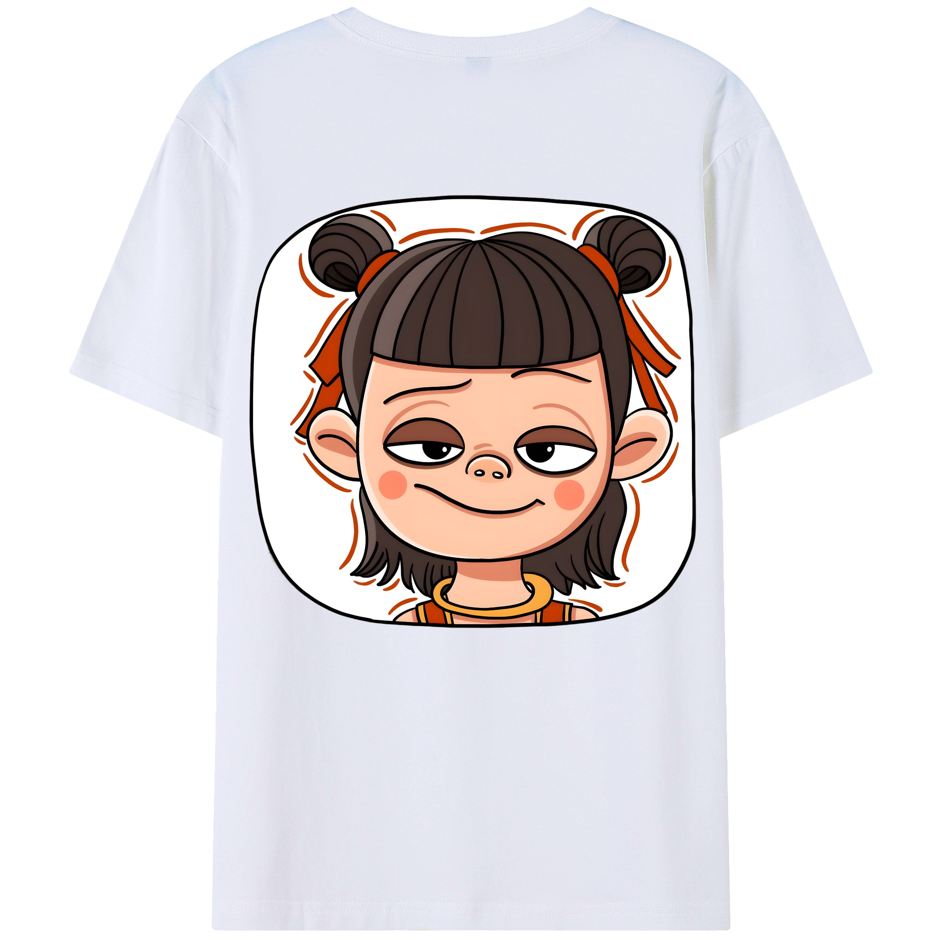 （画像用） Ne Zha 2 ナタ 魔童の大暴れ 綿100％半袖Tシャツ（背面プリント）