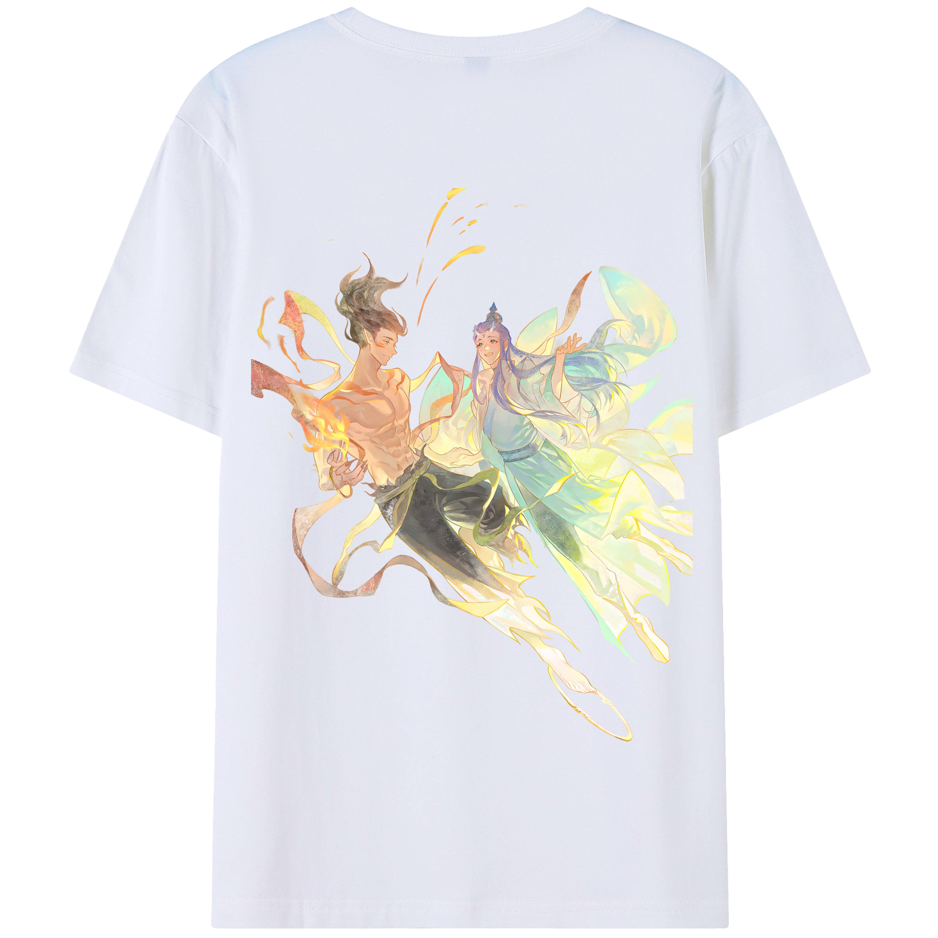 （画像用） Ne Zha 2 ナタ 魔童の大暴れ 綿100％半袖Tシャツ（背面プリント）