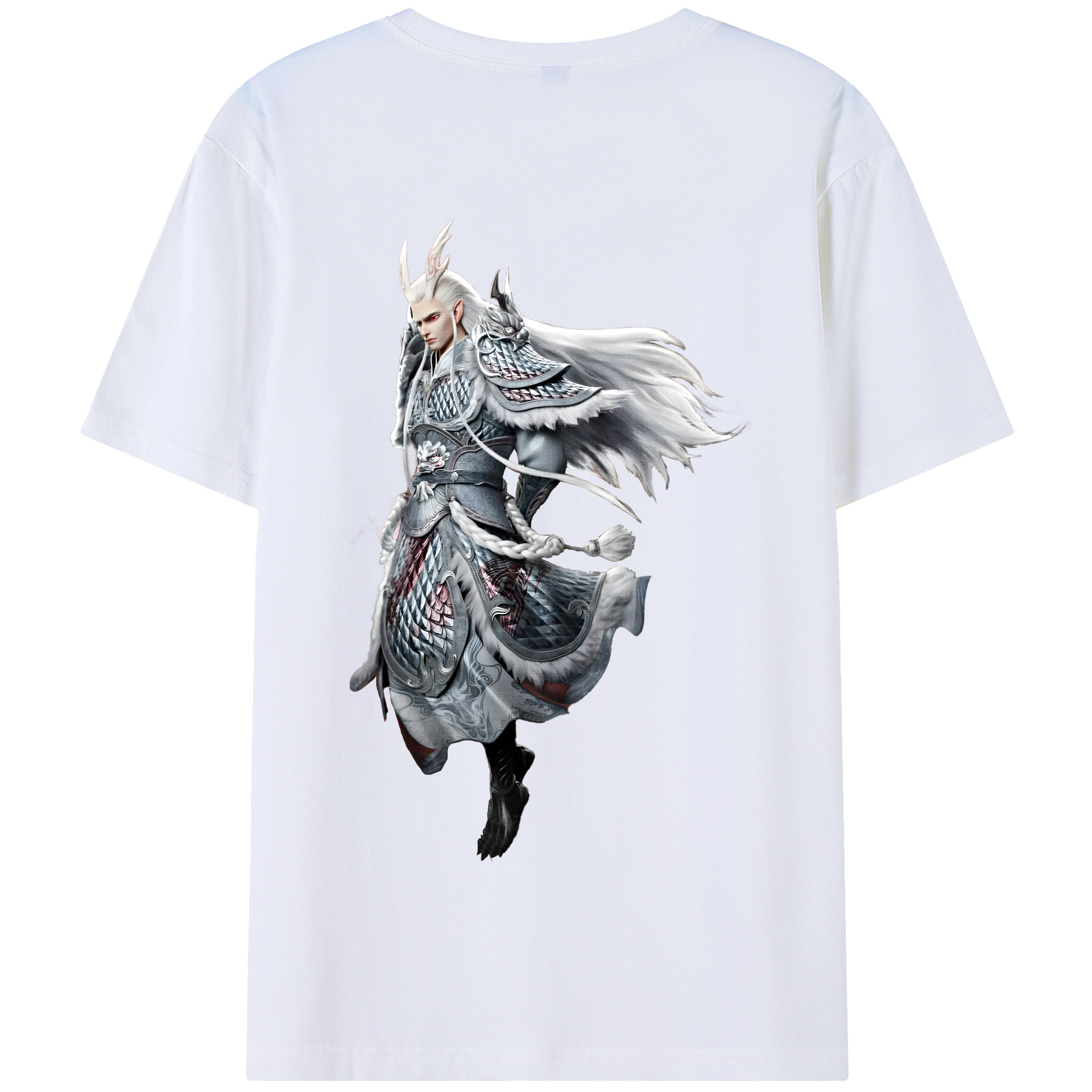（画像用） Ne Zha 2 ナタ 魔童の大暴れ 綿100％半袖Tシャツ（背面プリント）