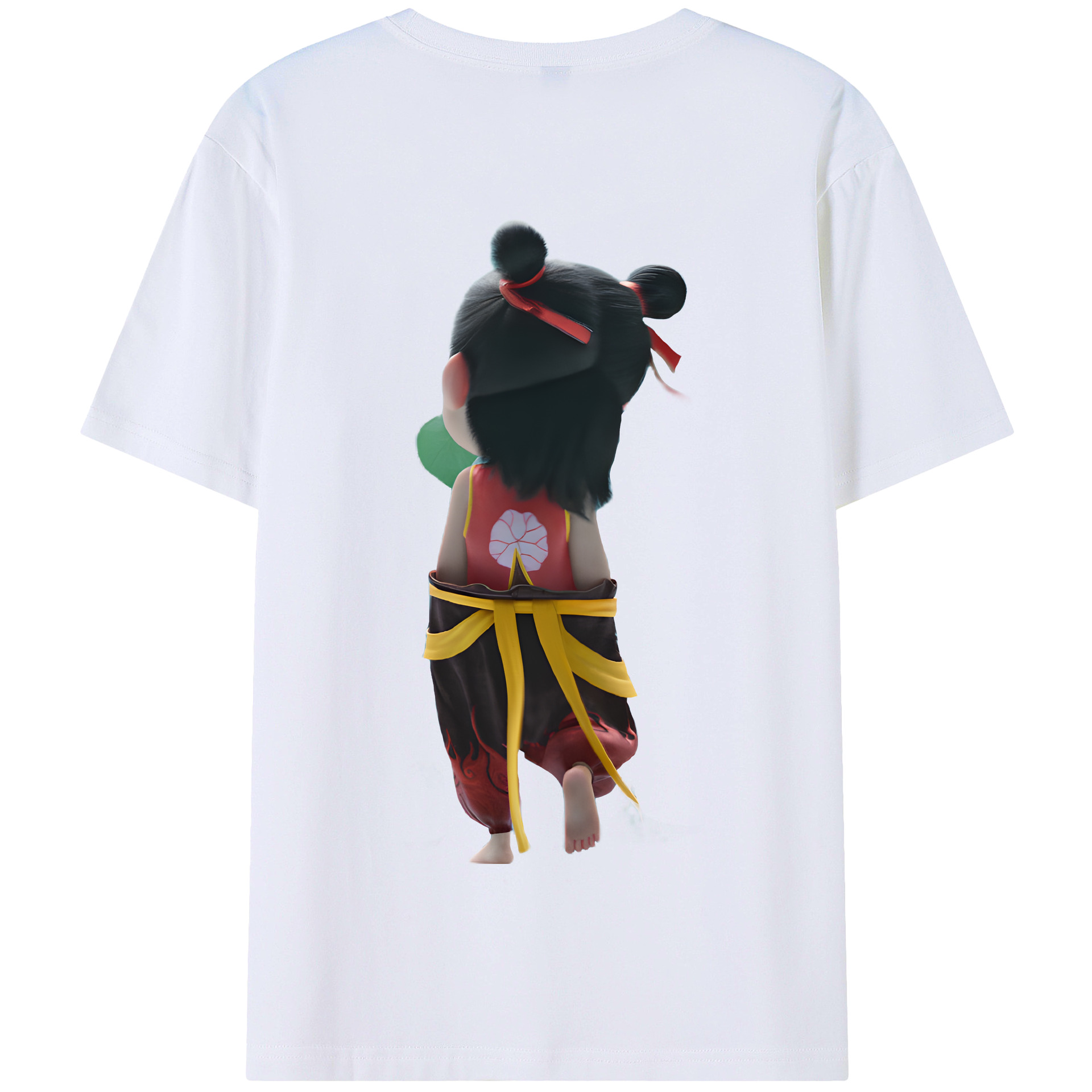 （画像用） Ne Zha 2 ナタ 魔童の大暴れ 綿100％半袖Tシャツ（背面プリント）