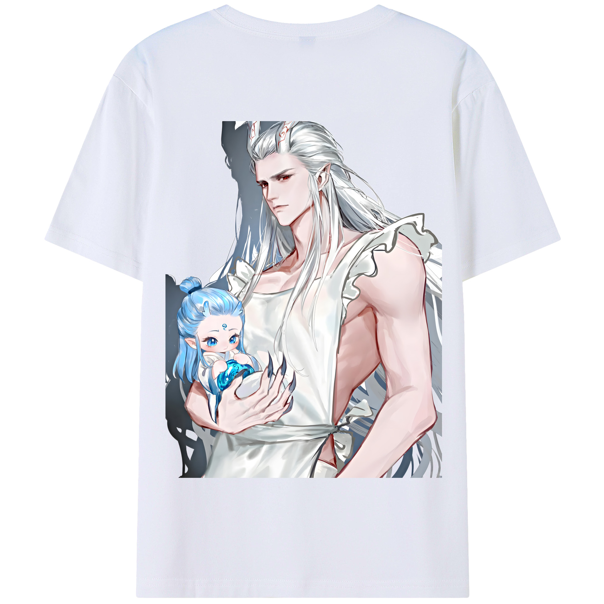 （画像用） Ne Zha 2 ナタ 魔童の大暴れ 綿100％半袖Tシャツ（背面プリント）