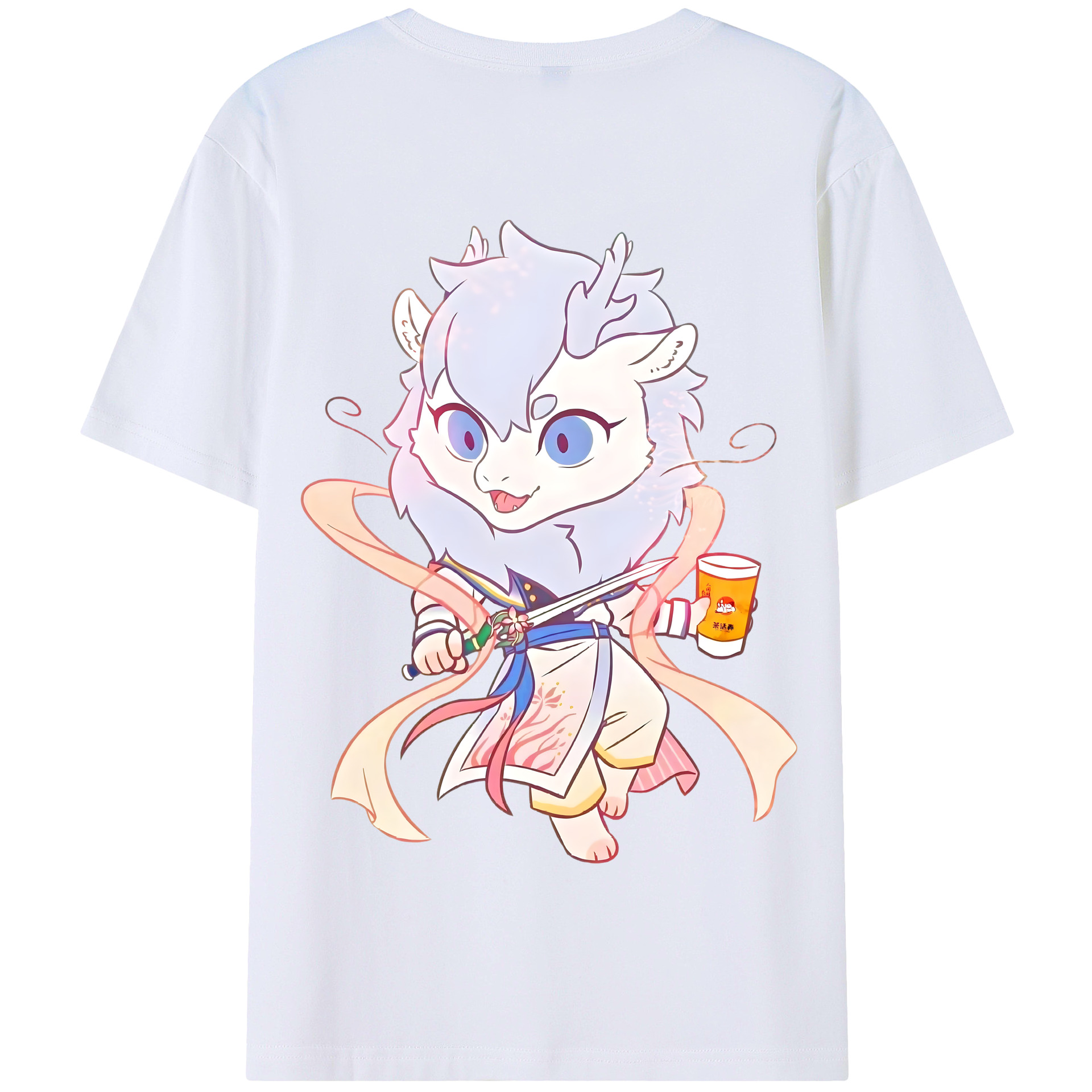 （画像用） Ne Zha 2 ナタ 魔童の大暴れ 綿100％半袖Tシャツ（背面プリント）