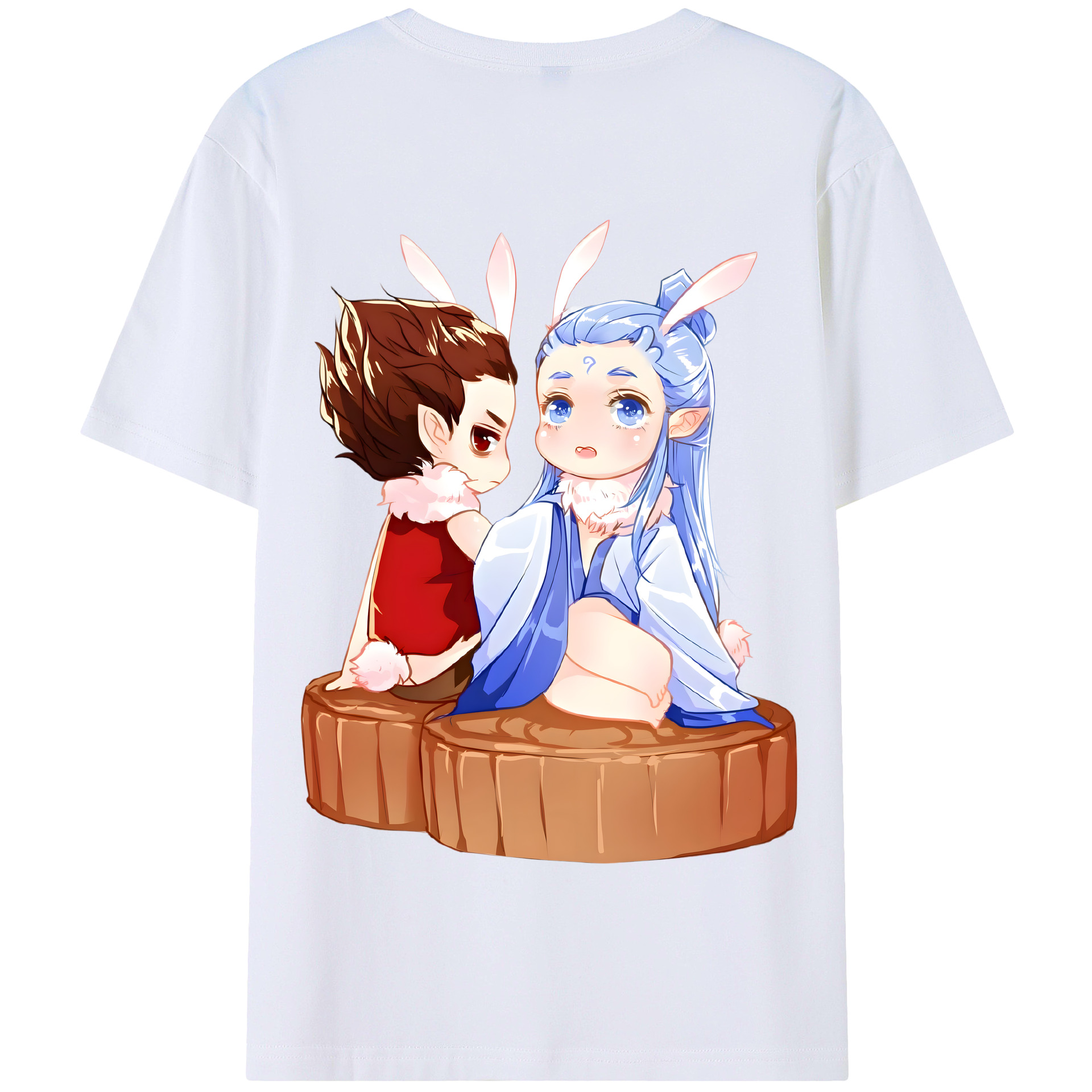 （画像用） Ne Zha 2 ナタ 魔童の大暴れ 綿100％半袖Tシャツ（背面プリント）