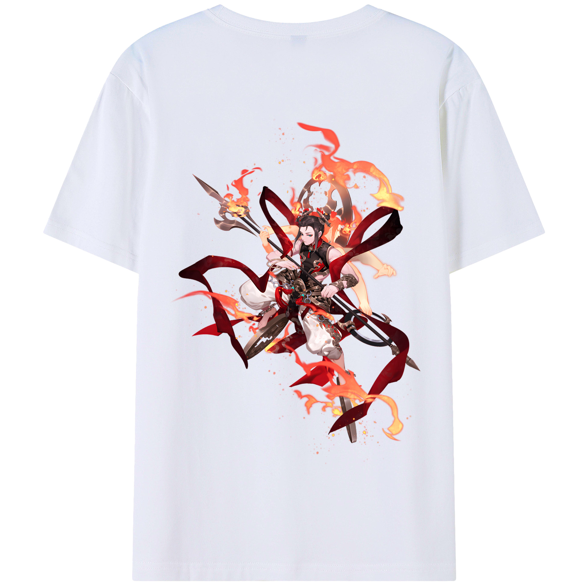 （画像用） Ne Zha 2 ナタ 魔童の大暴れ 綿100％半袖Tシャツ（背面プリント）