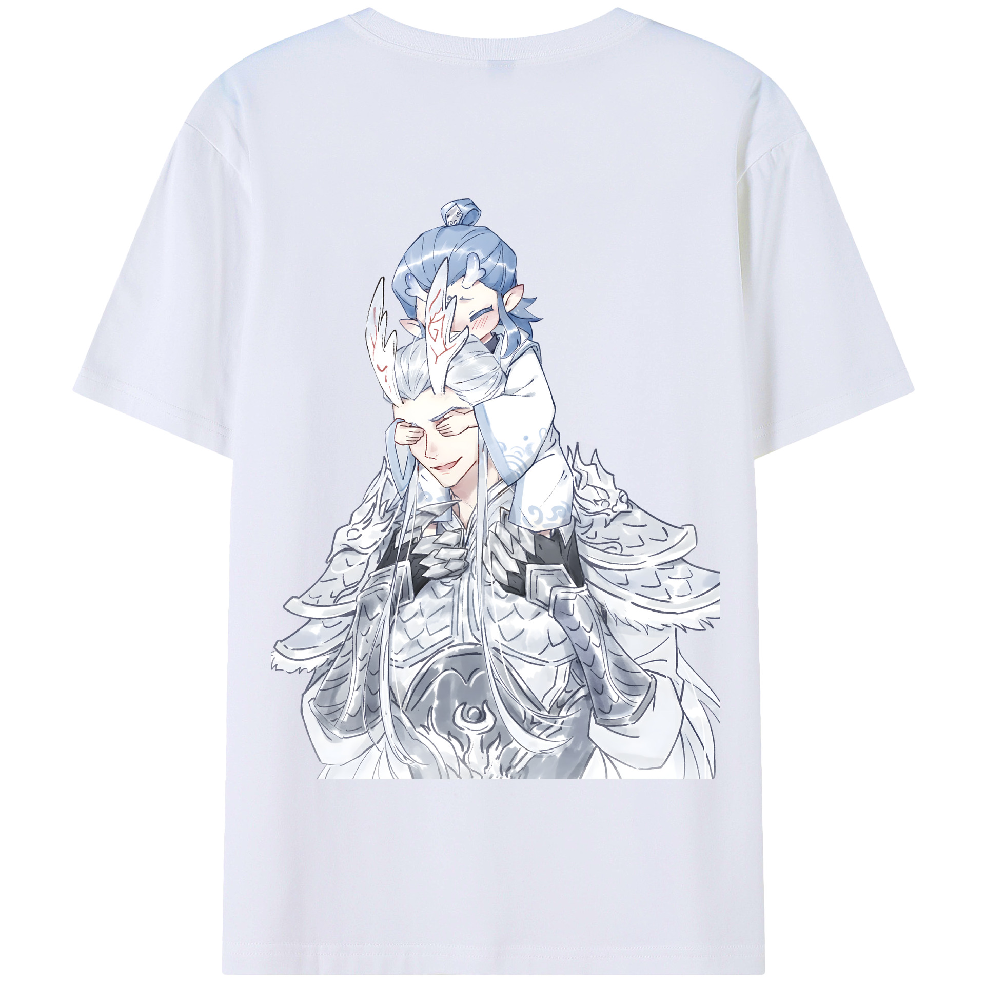 （画像用） Ne Zha 2 ナタ 魔童の大暴れ 綿100％半袖Tシャツ（背面プリント）