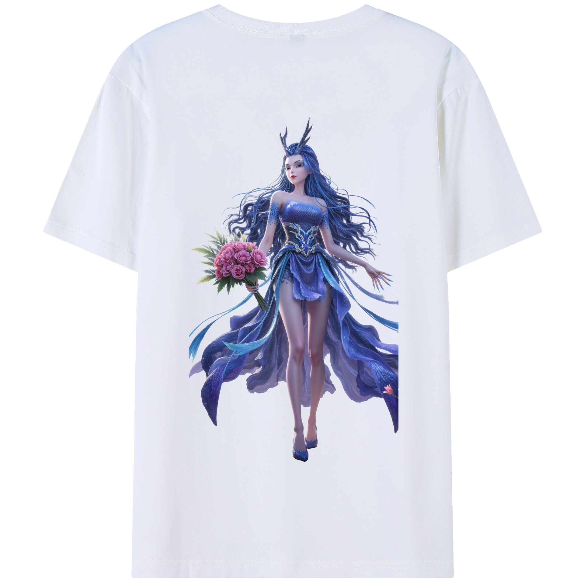 （画像用） Ne Zha 2 ナタ 魔童の大暴れ 綿100％半袖Tシャツ（背面プリント）