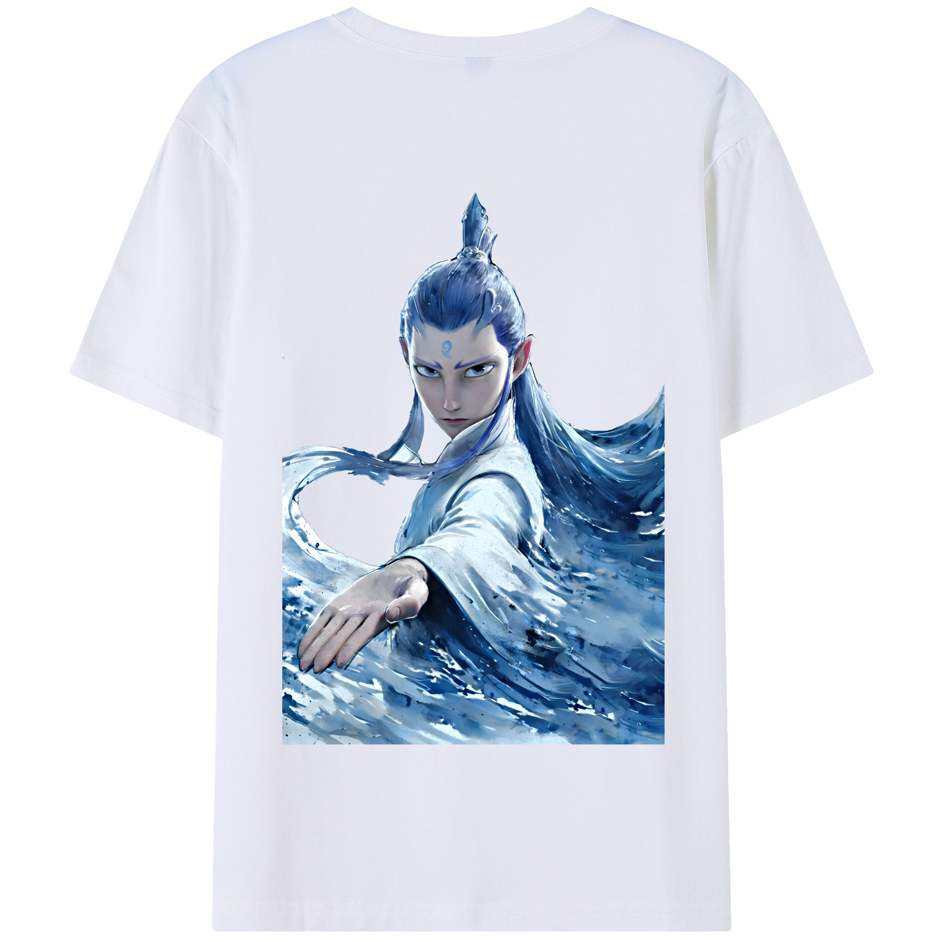 （画像用） Ne Zha 2 ナタ 魔童の大暴れ 綿100％半袖Tシャツ（背面プリント）