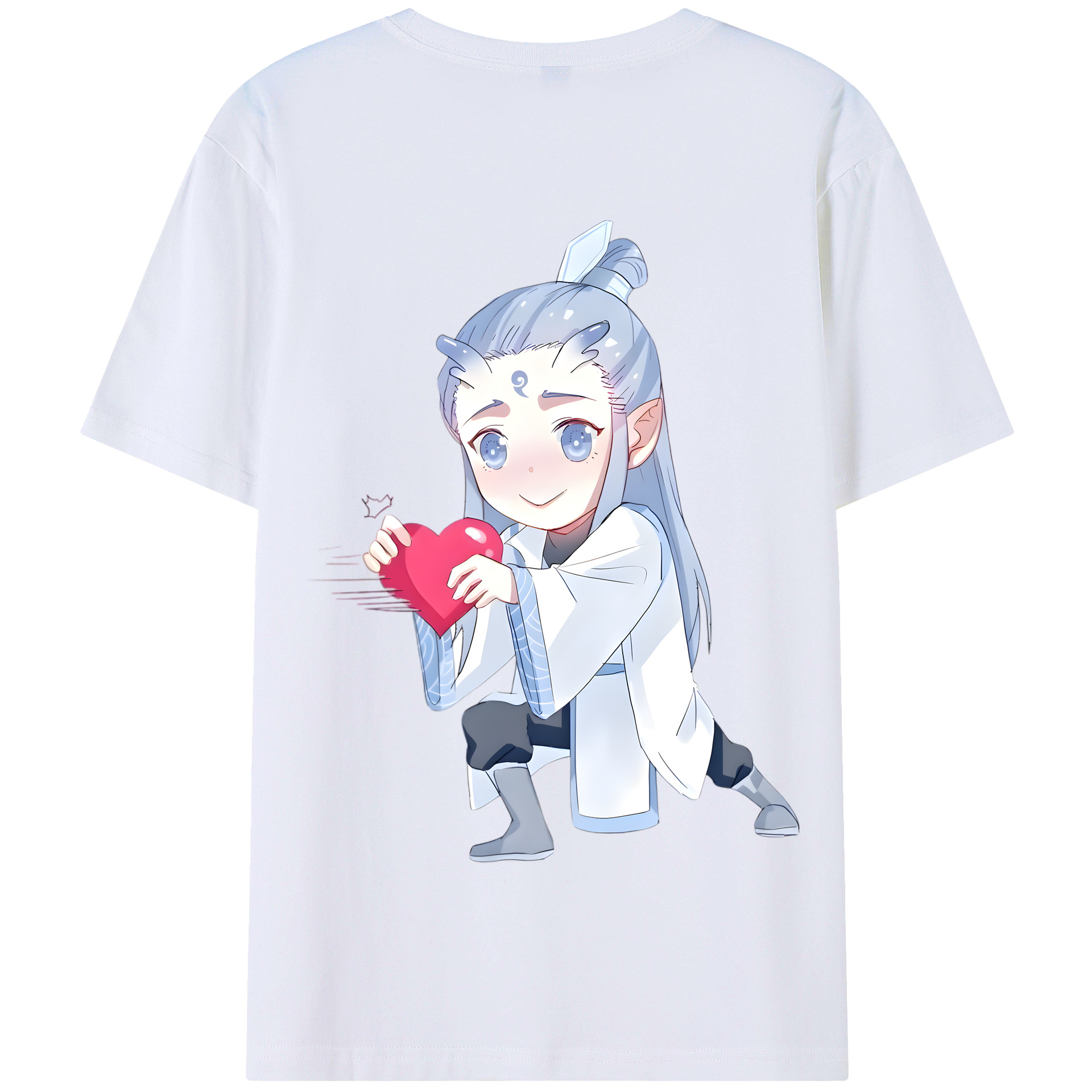（画像用） Ne Zha 2 ナタ 魔童の大暴れ 綿100％半袖Tシャツ（背面プリント）