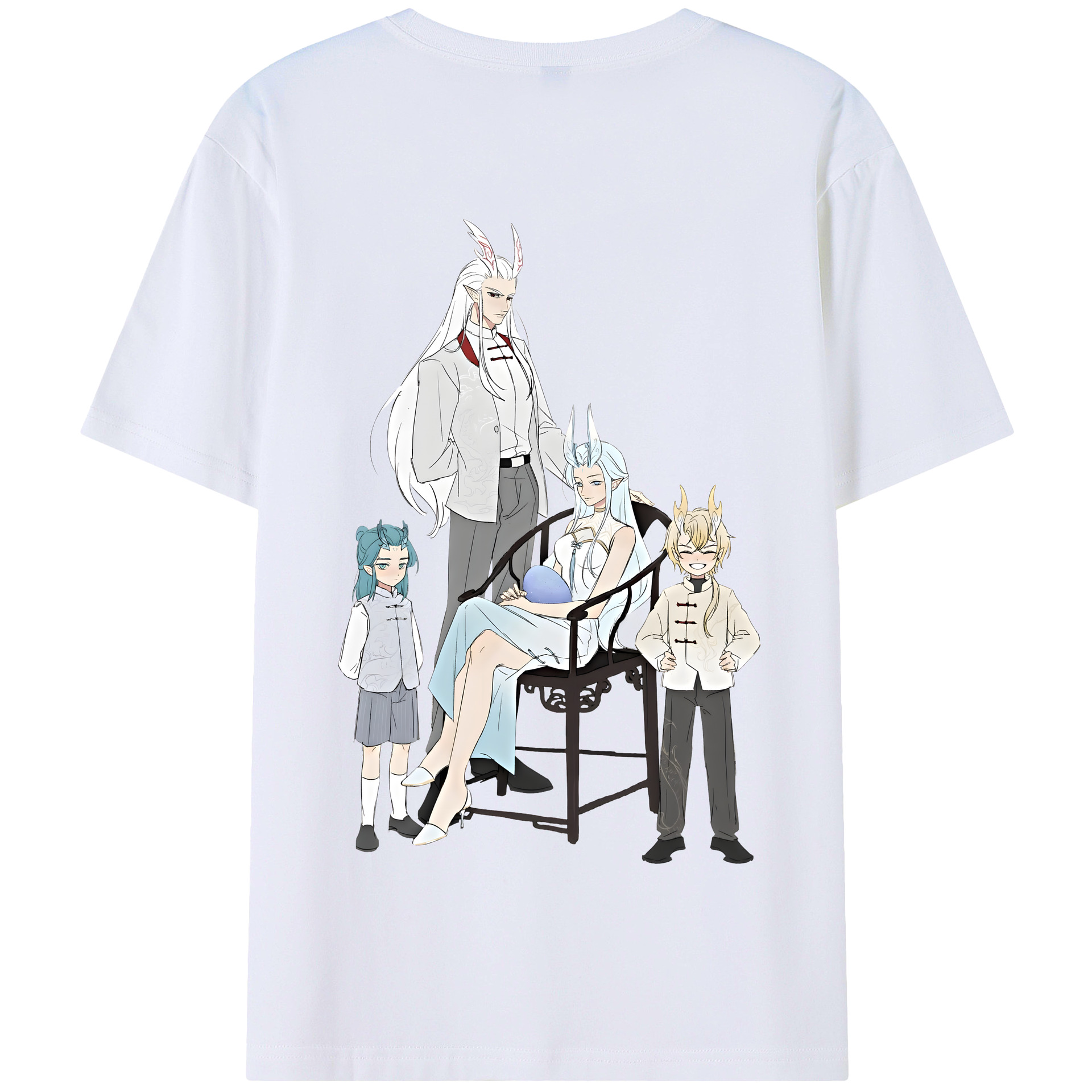 （画像用） Ne Zha 2 ナタ 魔童の大暴れ 綿100％半袖Tシャツ（背面プリント）